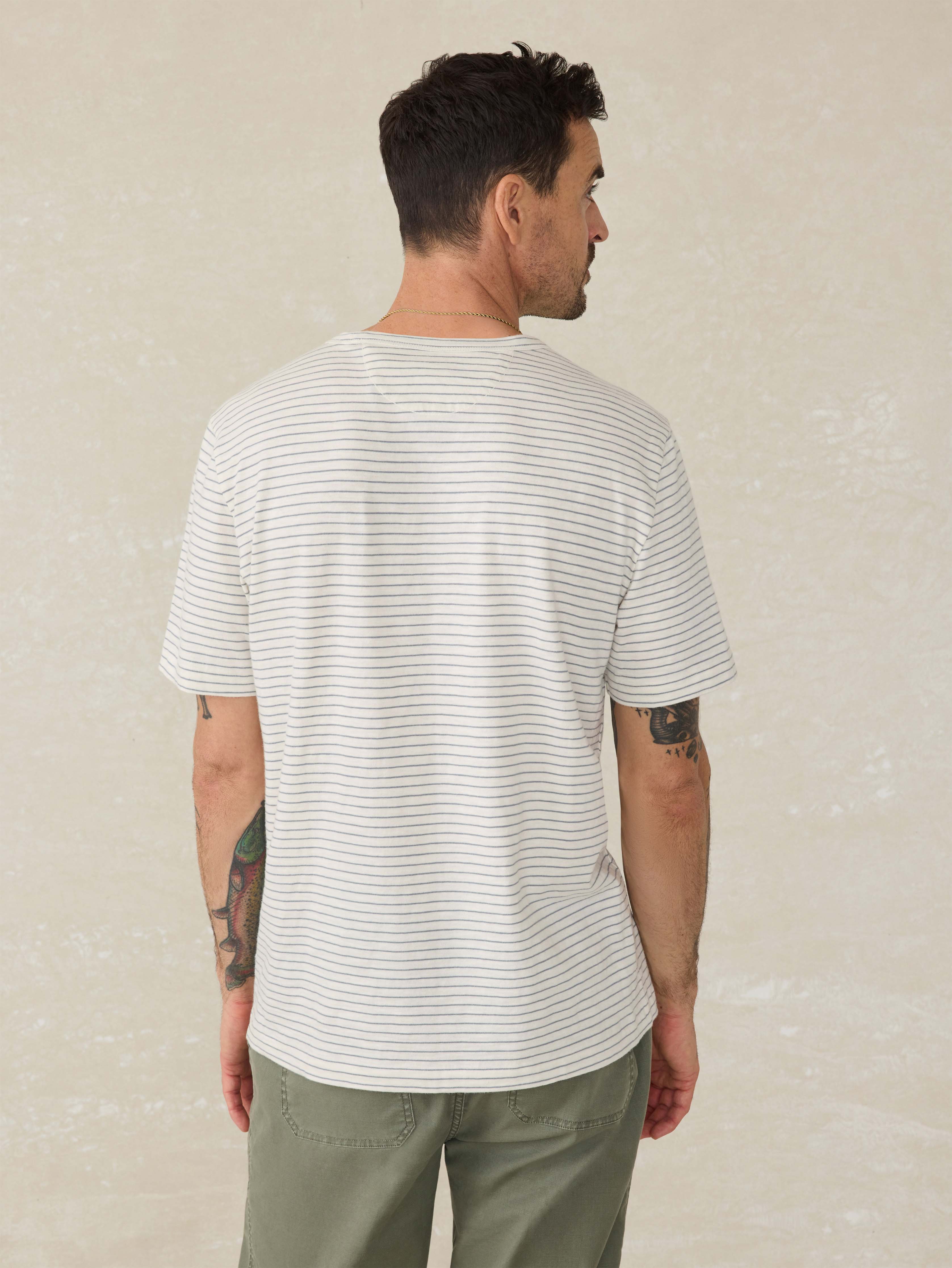 Sunwashed Tee - Cream Flint Stripe