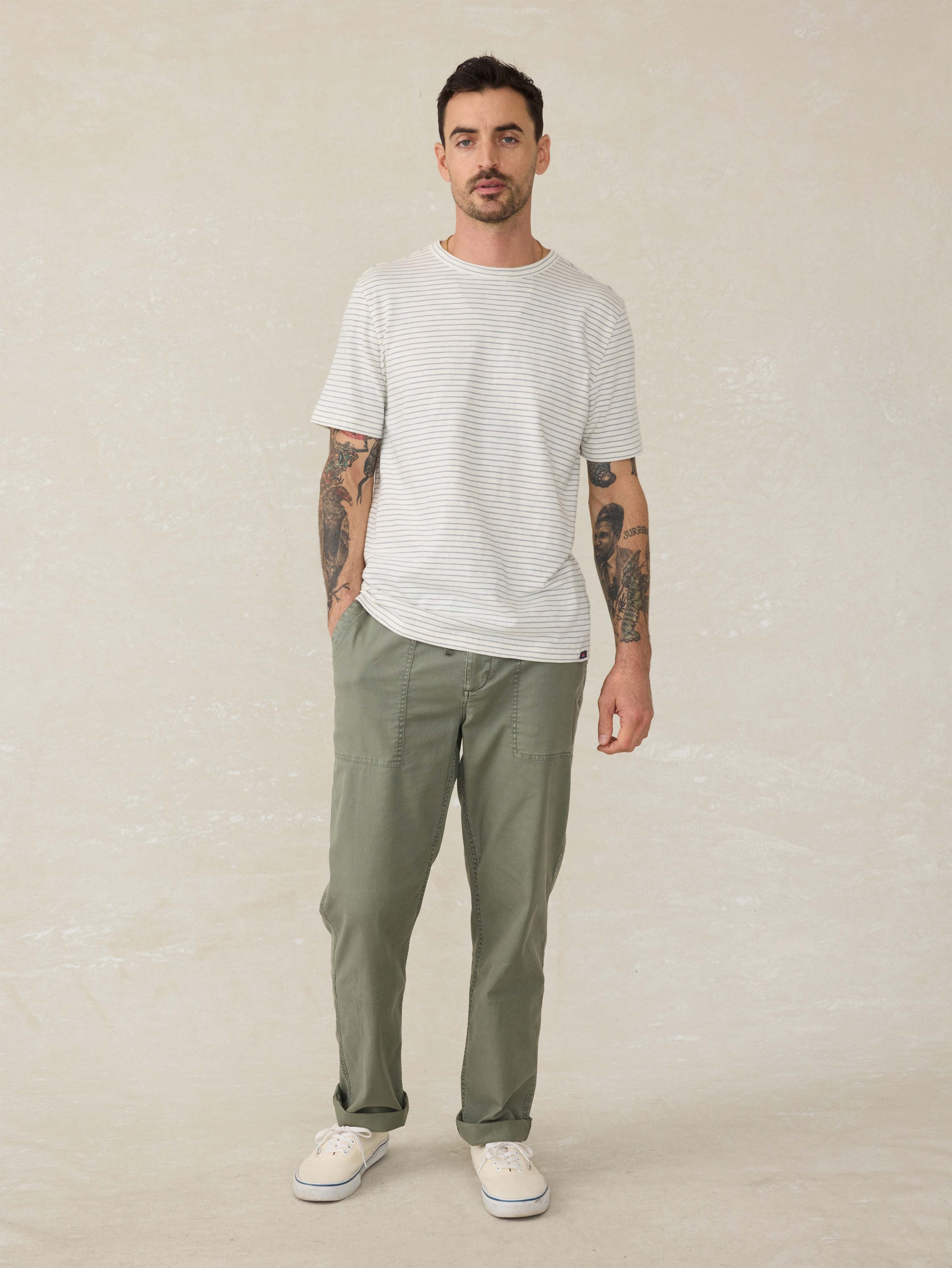 Sunwashed Tee - Cream Flint Stripe