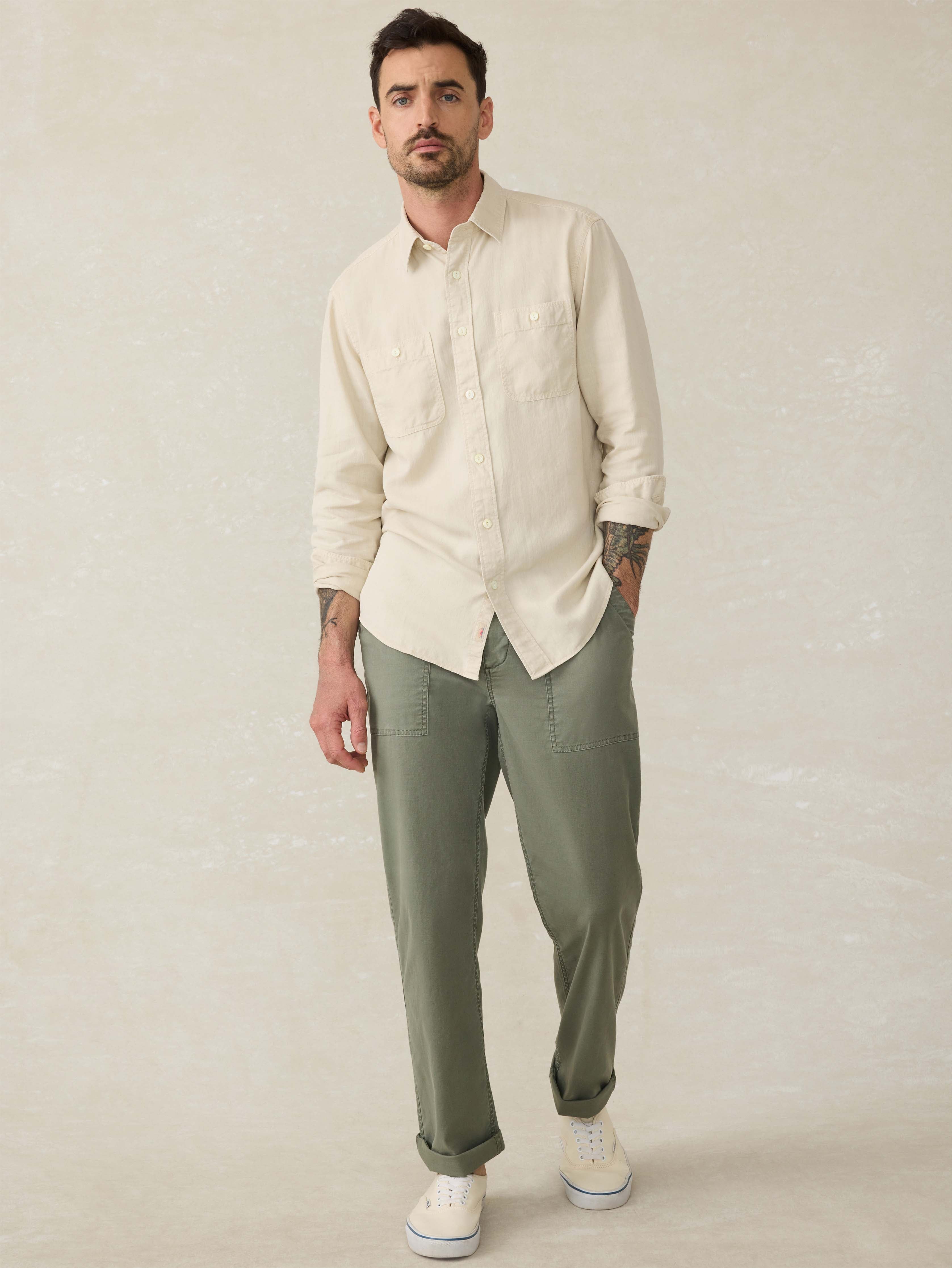 Tried & True Chambray Workshirt - Coastal Cream