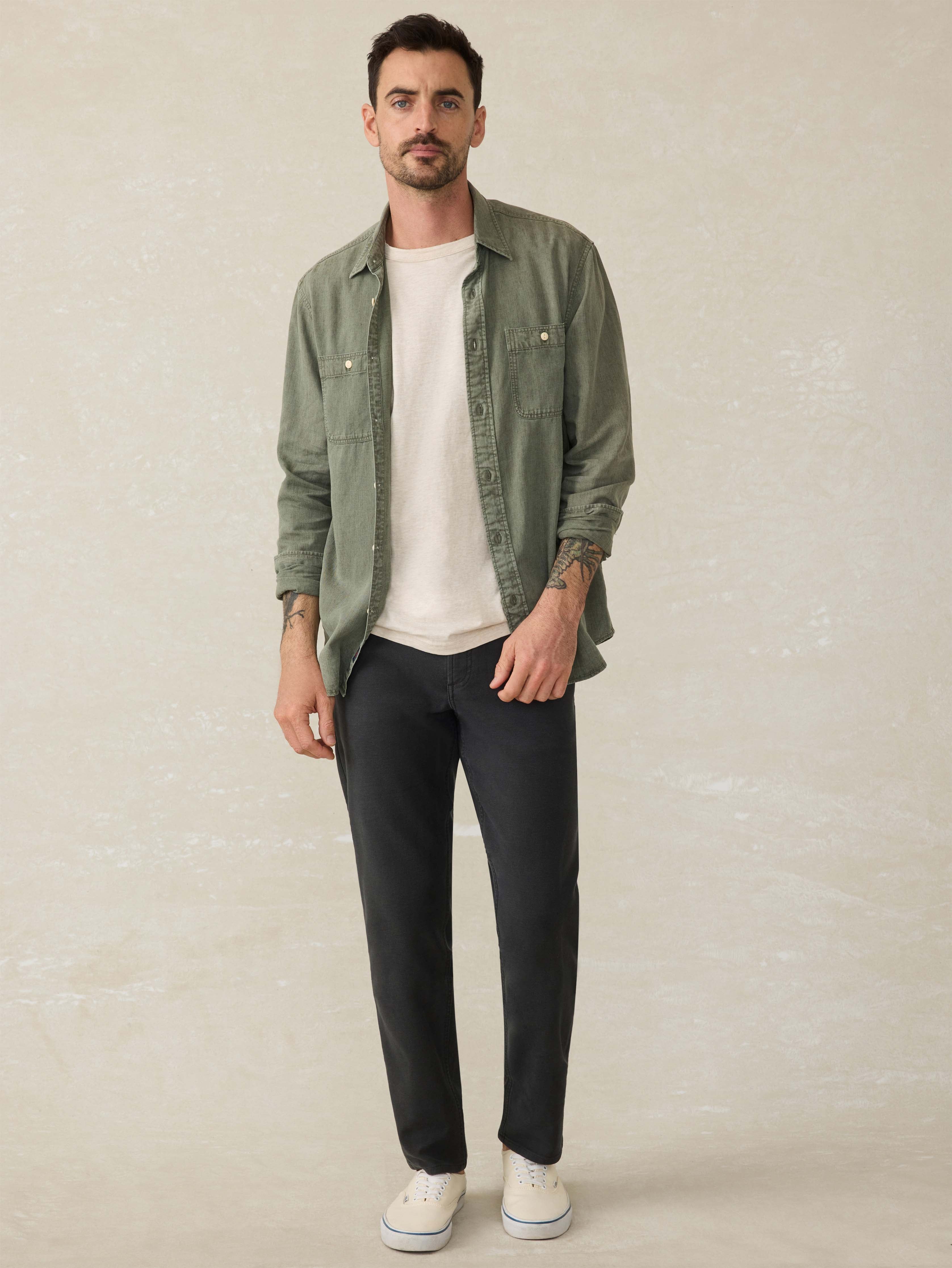 Tried & True Chambray Workshirt - Desert Olive