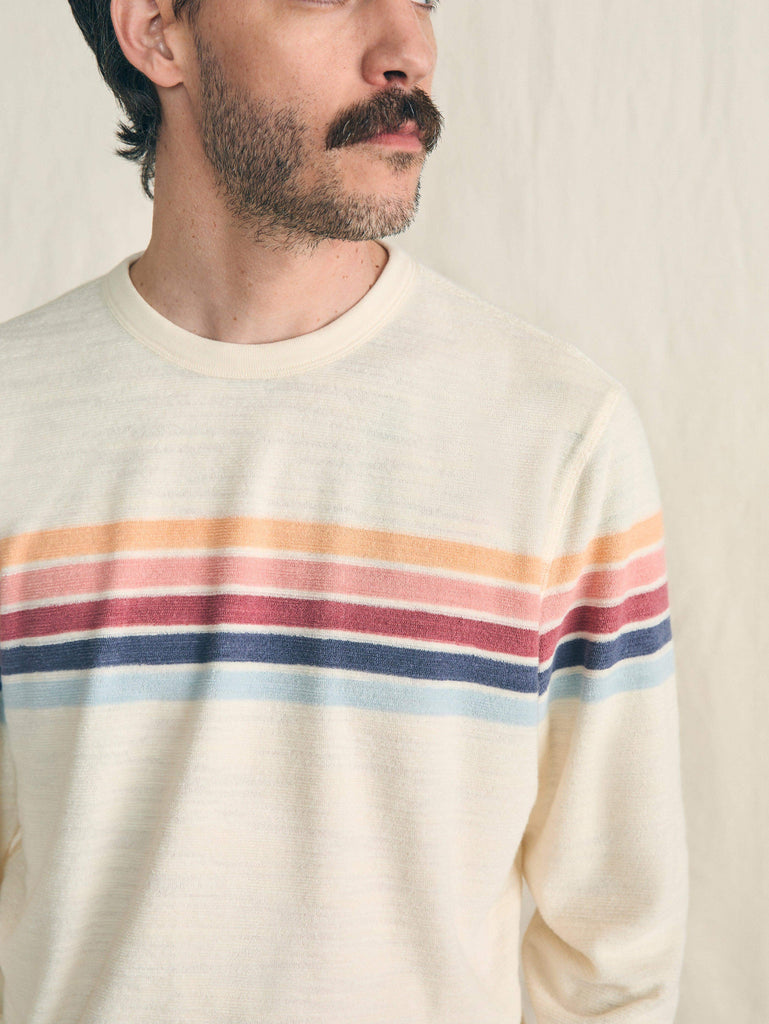 Faherty Cotton striped sweater sweatshirt shops