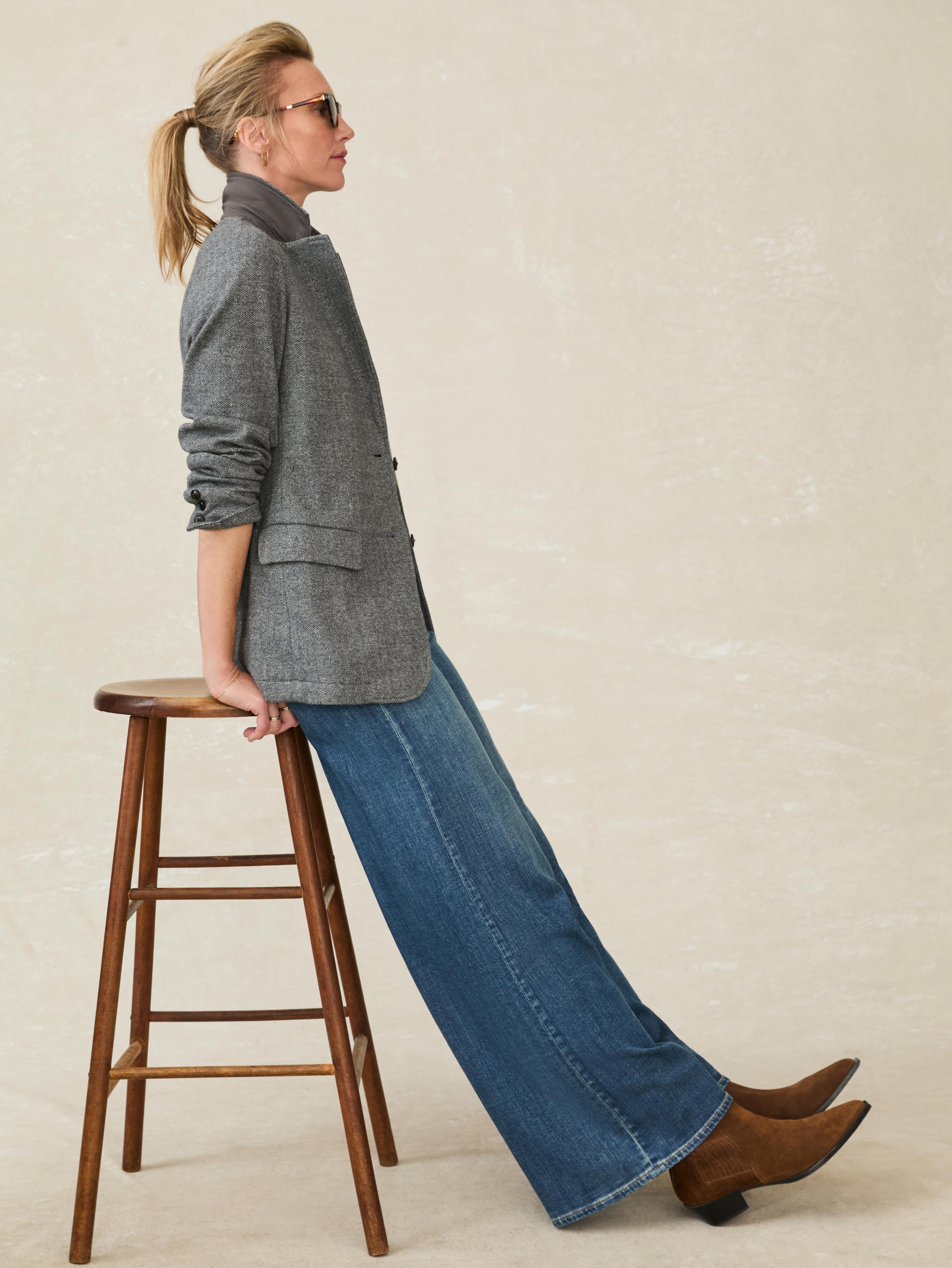 Inlet Knit Tweed Blazer - Steel Rock Herringbone