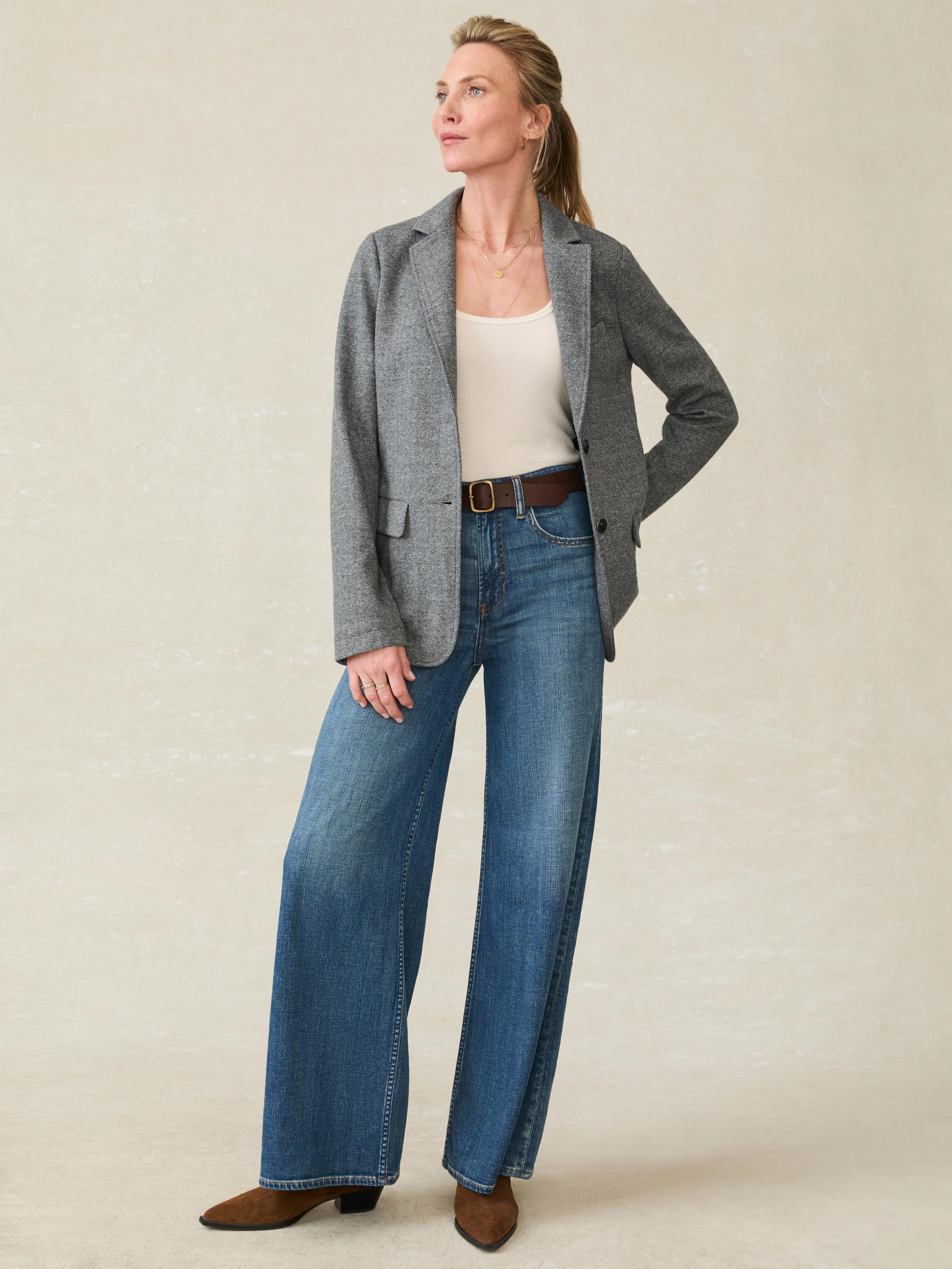 Inlet Knit Tweed Blazer - Steel Rock Herringbone