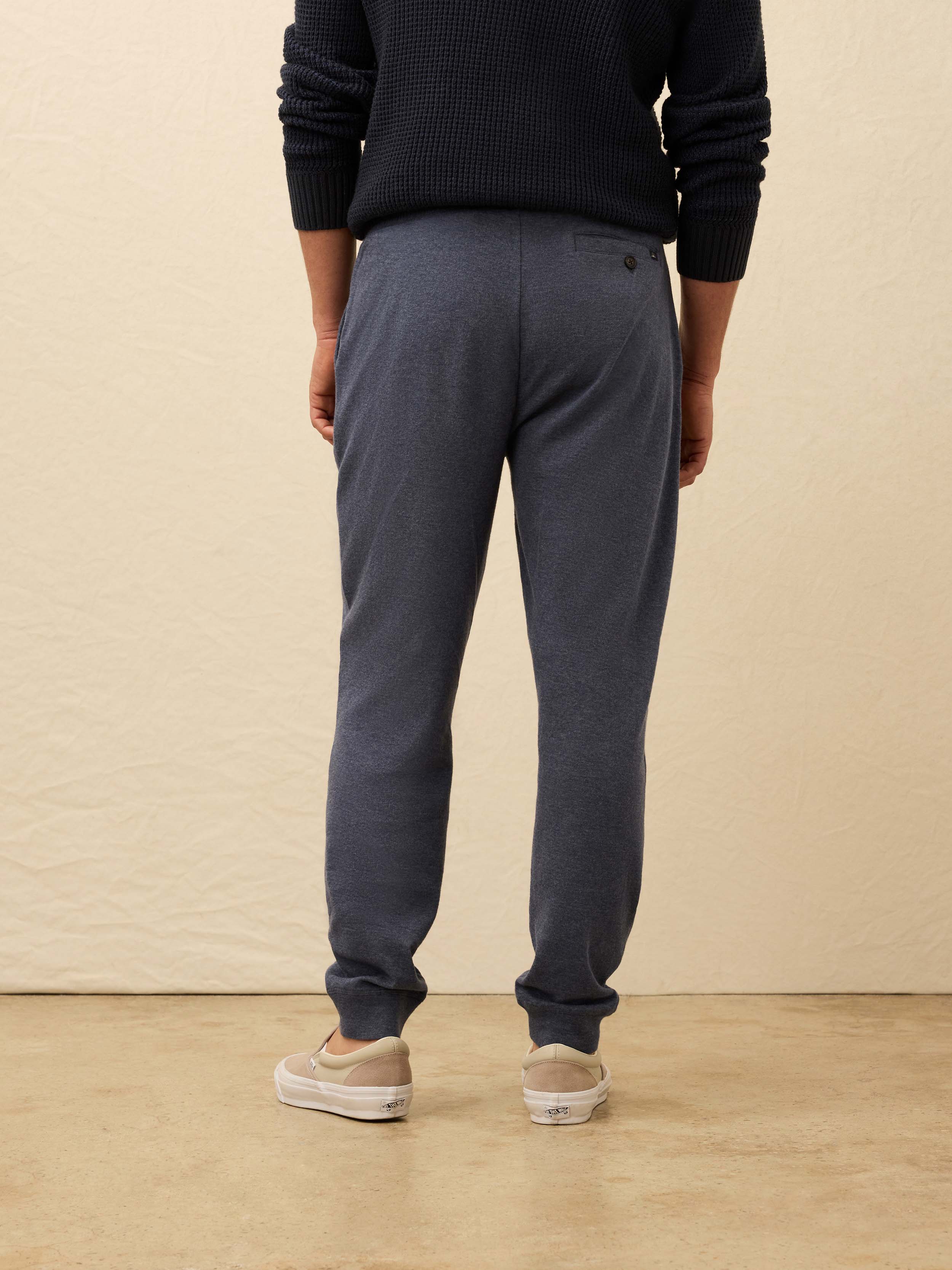 Aspen Lounge Cashmere Sweatpant - Night Ocean Melange