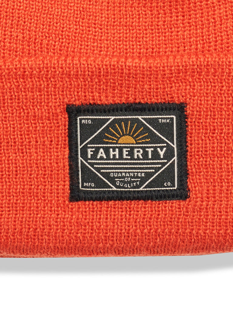 Merino Workwear Beanie - Faherty Brand Orange 