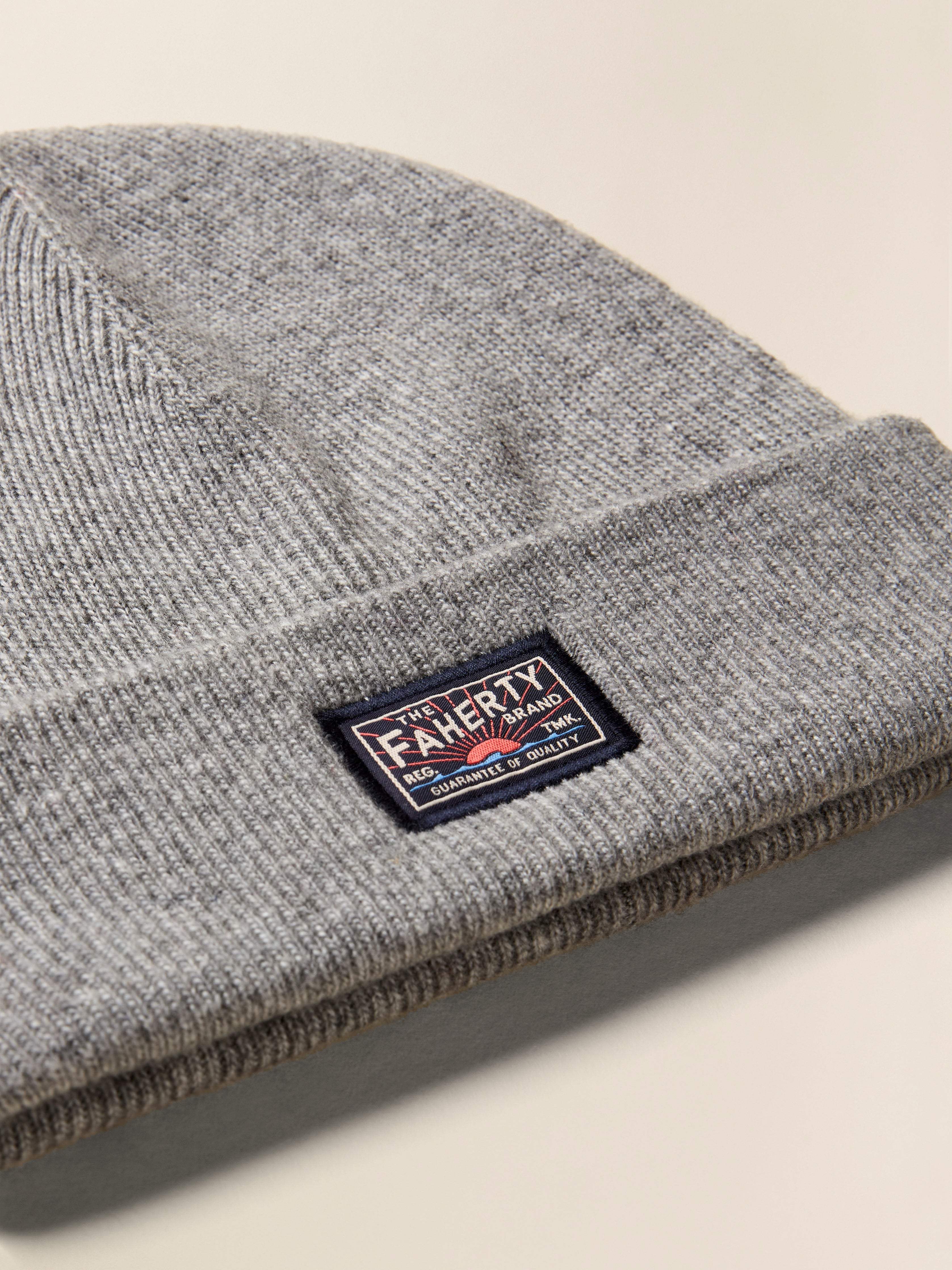 Faherty Logo Beanie - Grey Heather
