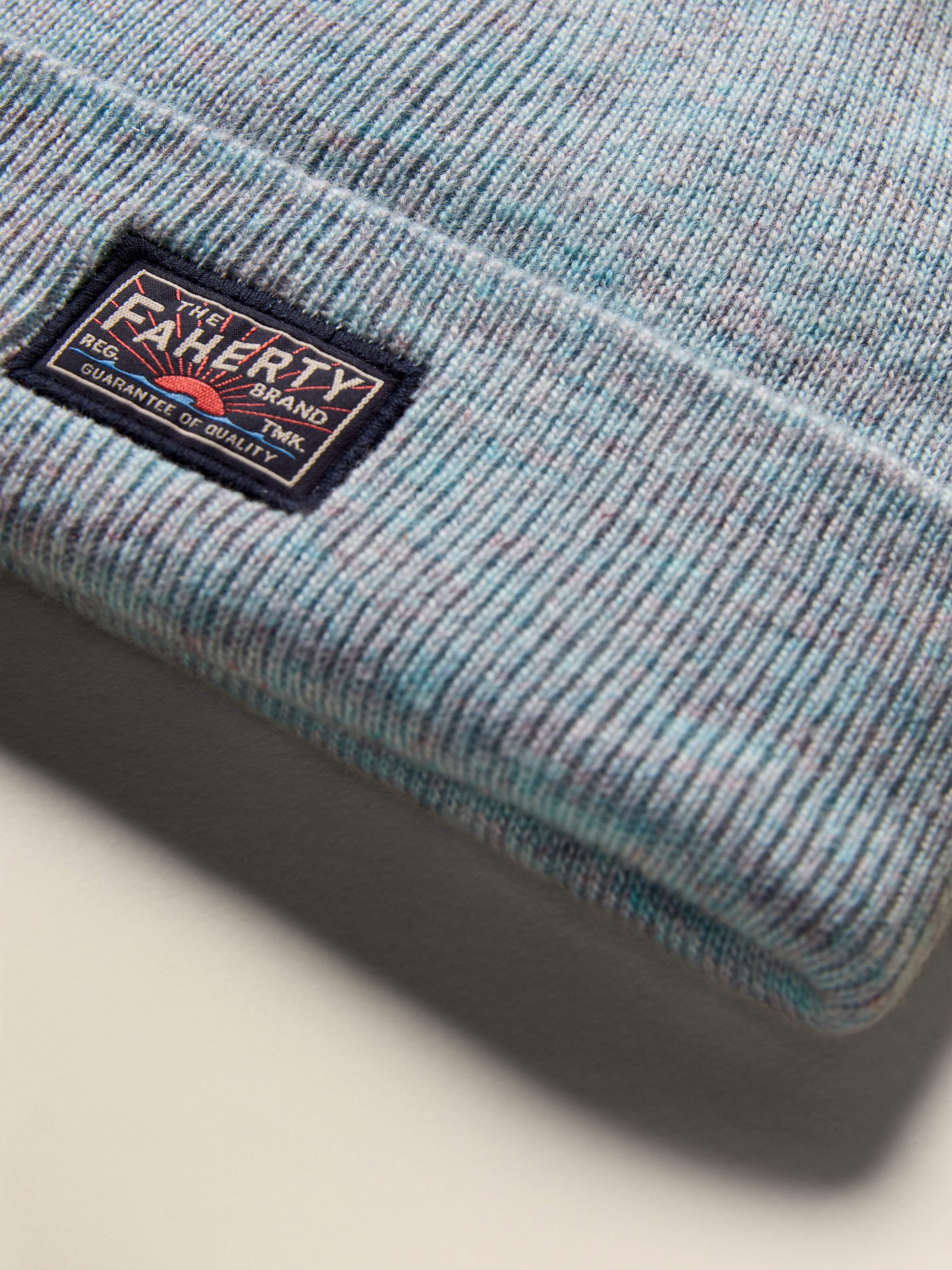 Faherty Logo Beanie - Montana Blue