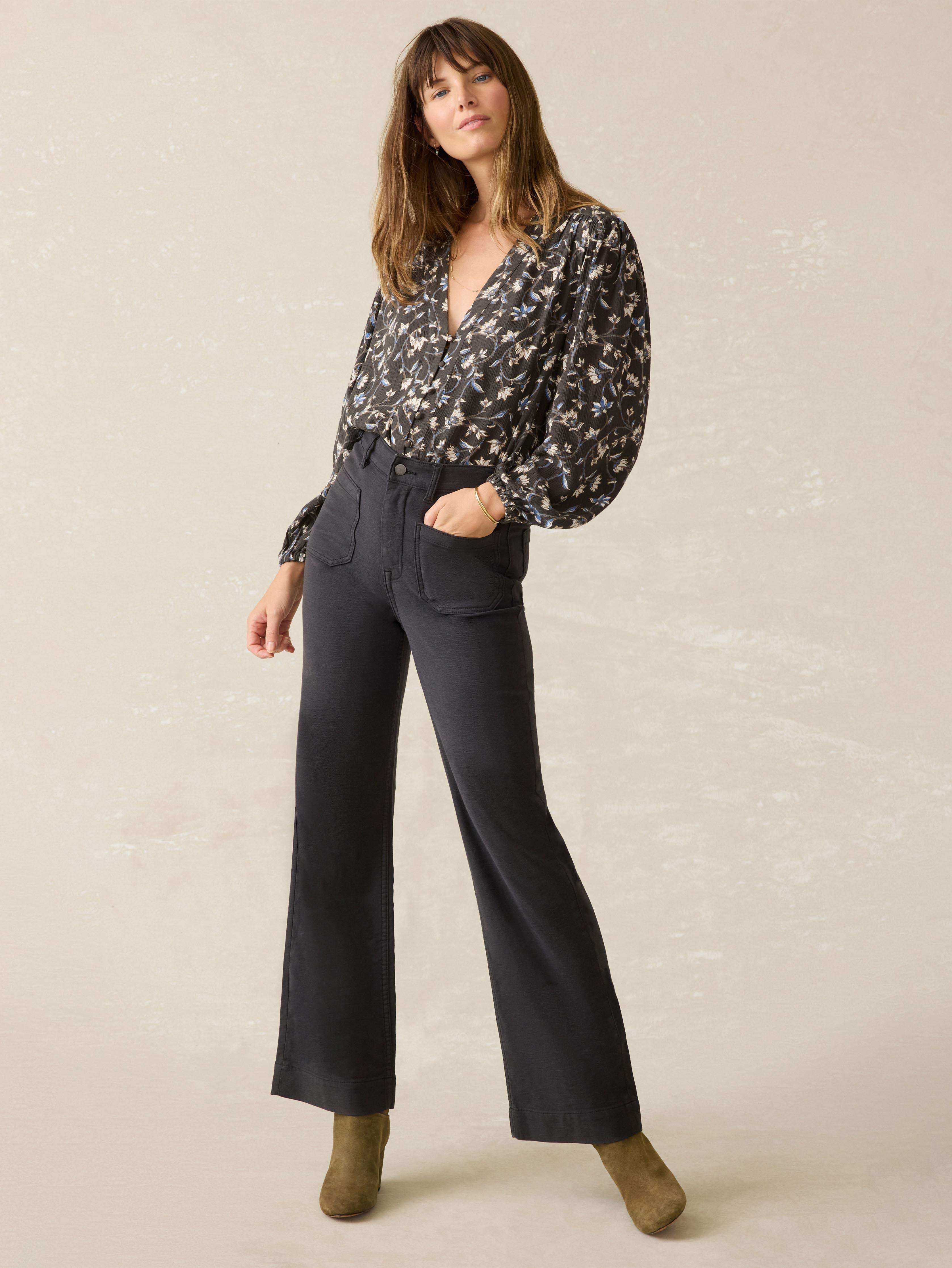 Stretch Terry Patch Pocket Pant - Washed Black