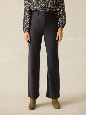 Stretch Terry Patch Pocket Pant - Washed Black