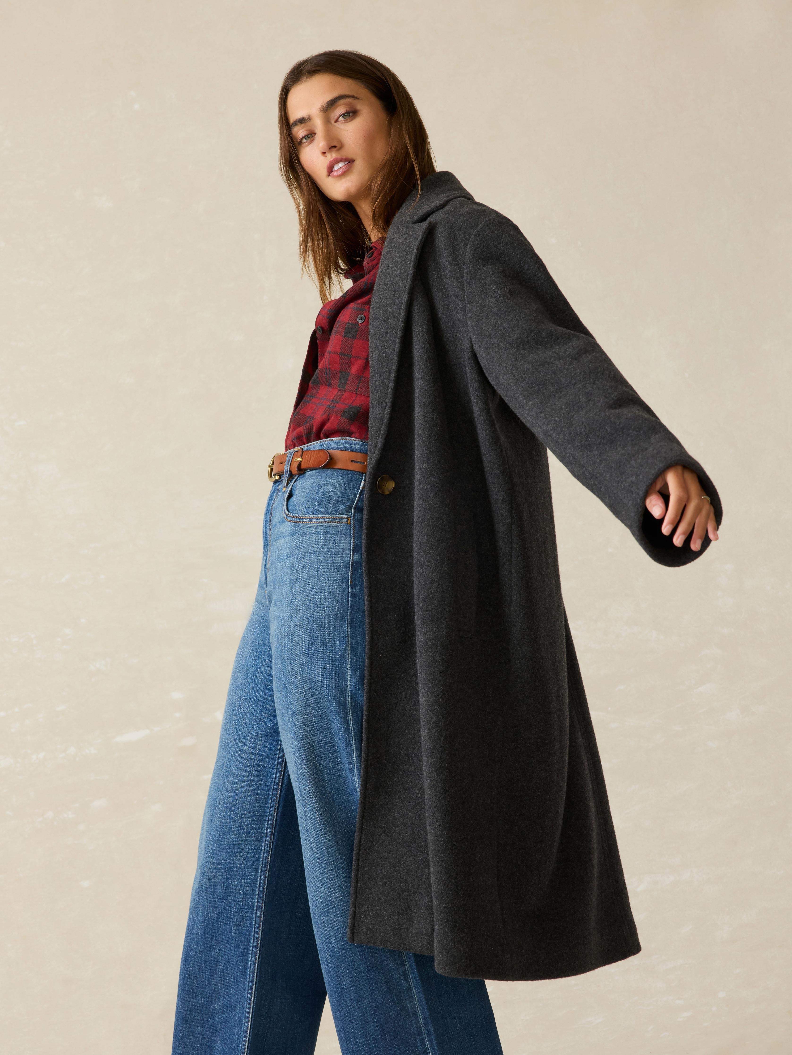Atlantic Knit Coat - Charcoal