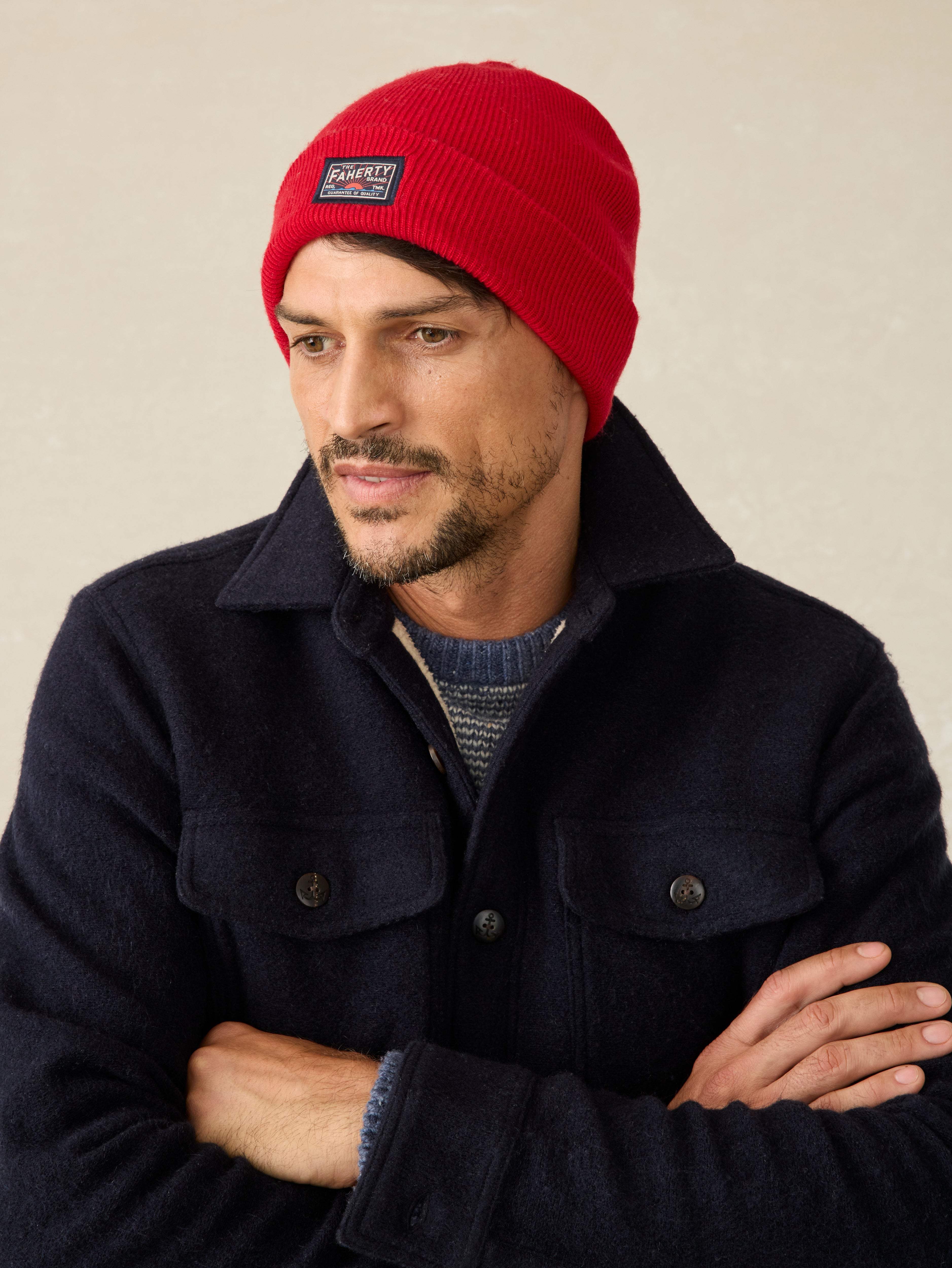 Faherty Logo Beanie - Red