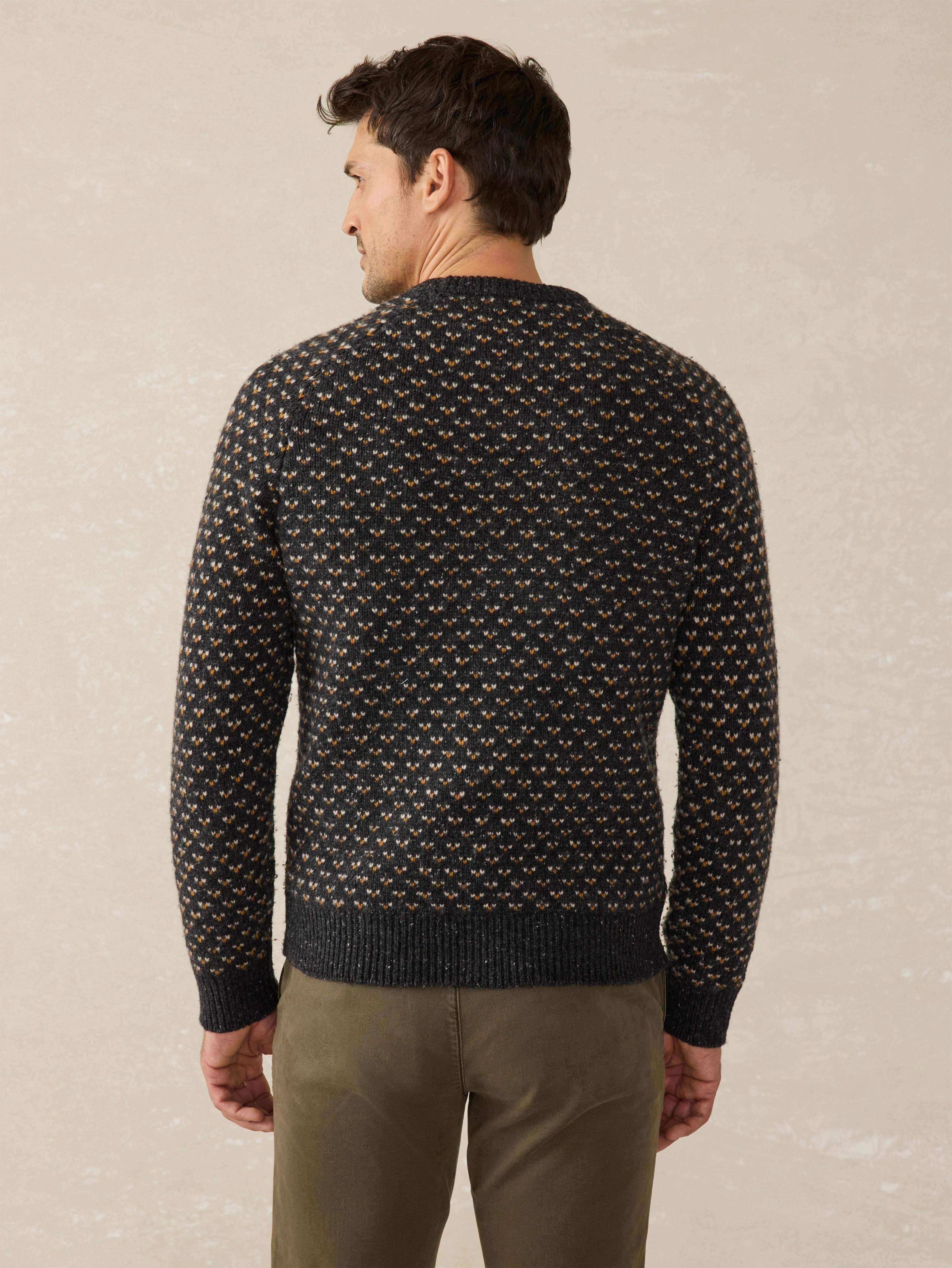 Donegal Crew Sweater - Charcoal Birdseye Marl