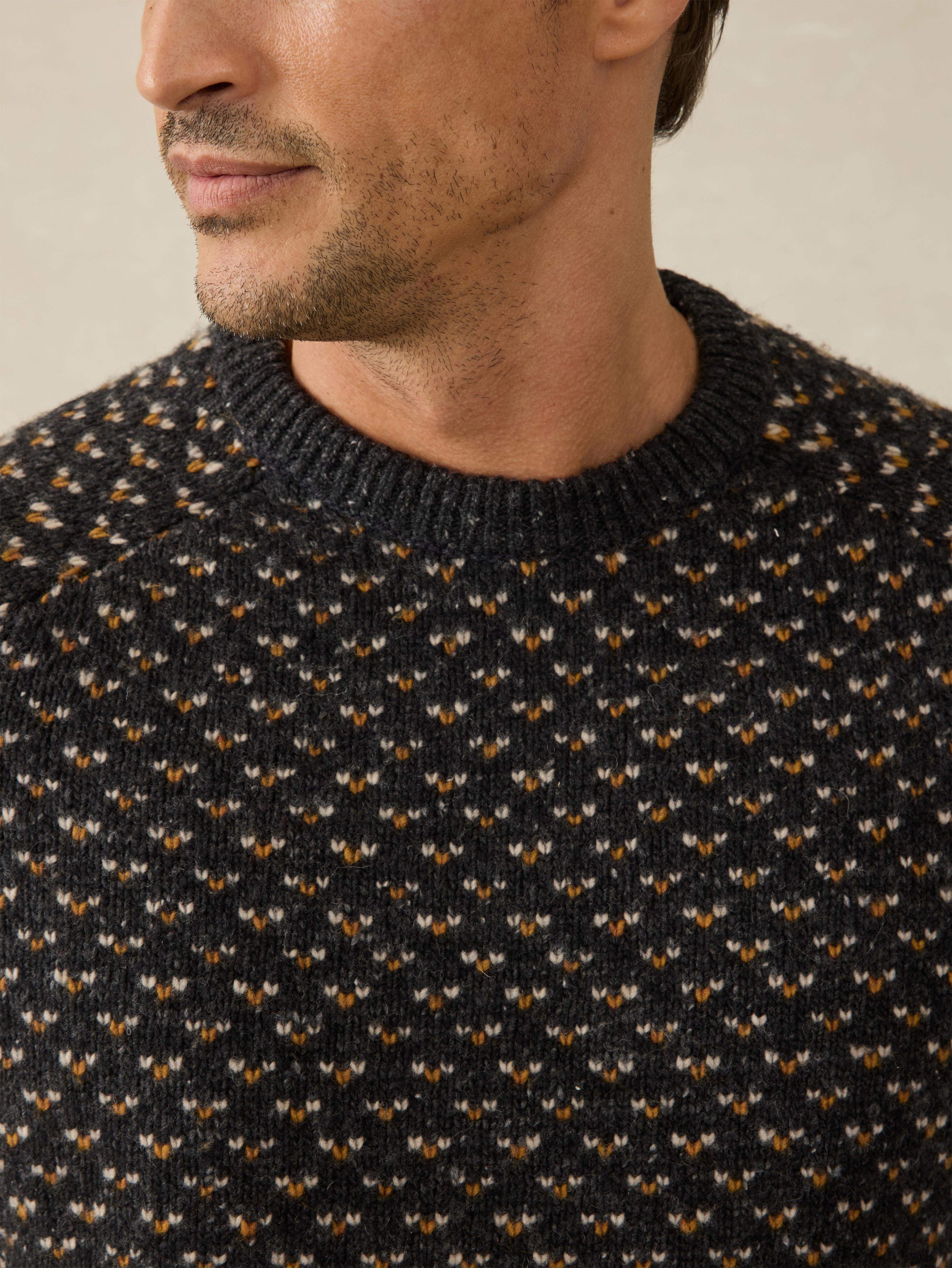 Donegal Crew Sweater - Charcoal Birdseye Marl