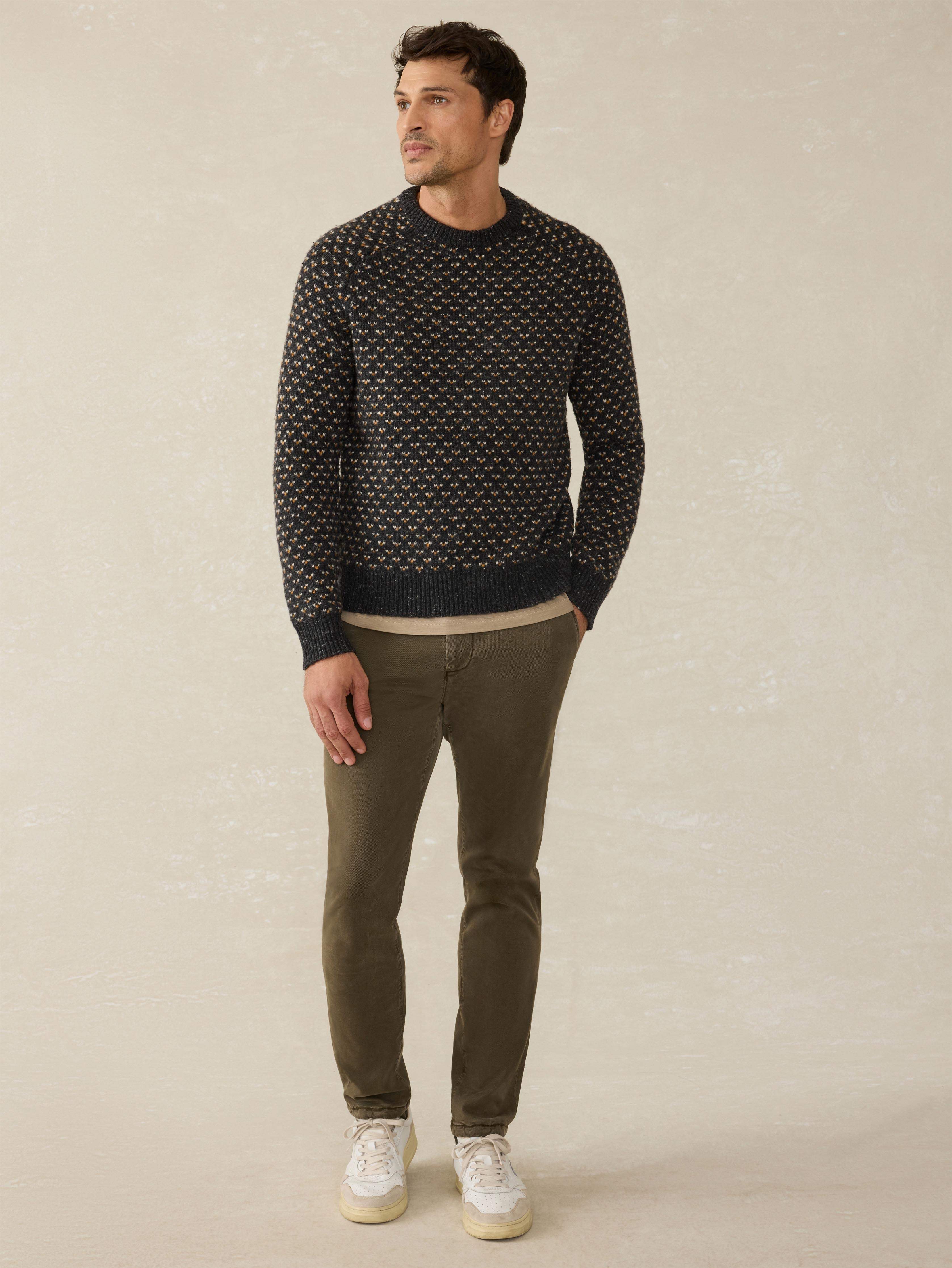 Donegal Crew Sweater - Charcoal Birdseye Marl