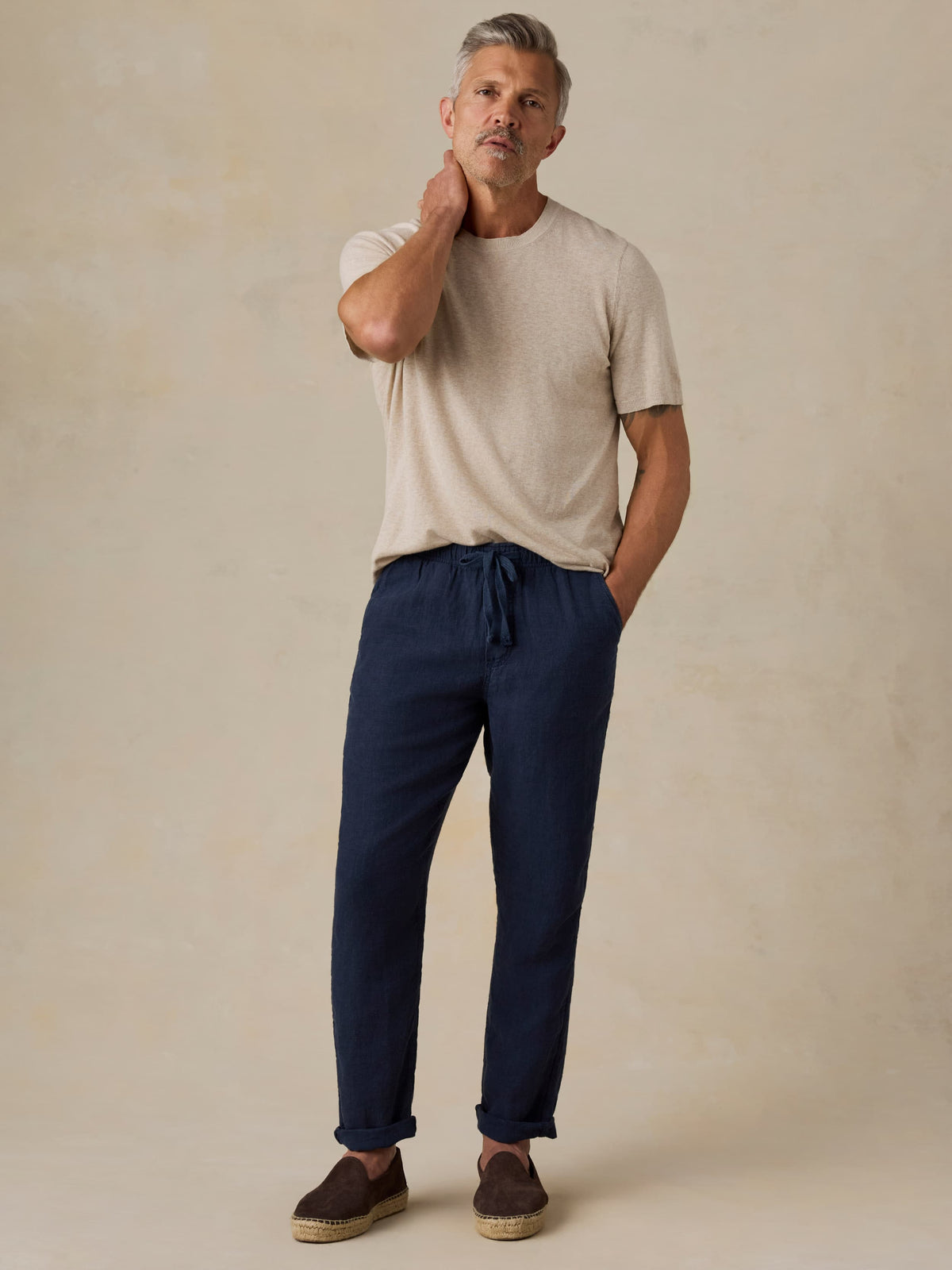 Linen Drawstring Pant - Island Navy | Faherty Brand