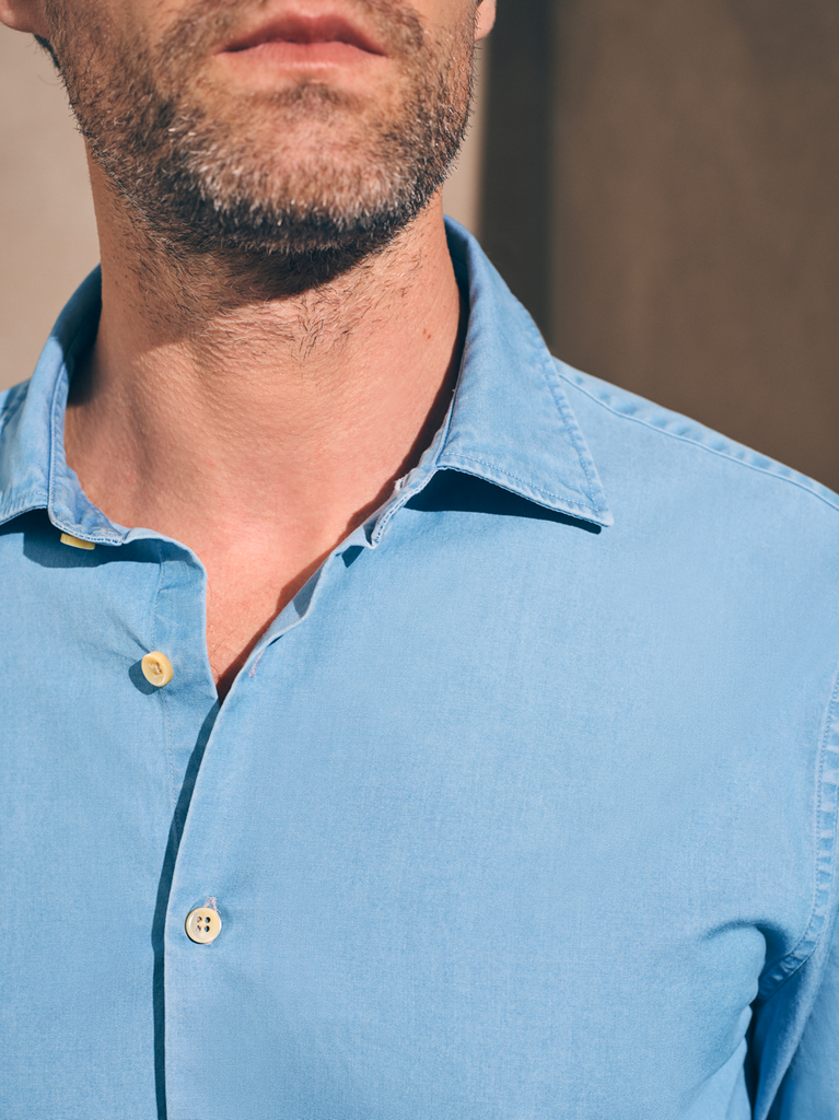 Reserve Chambray Shirt - Sea Wash Indigo | Faherty Brand