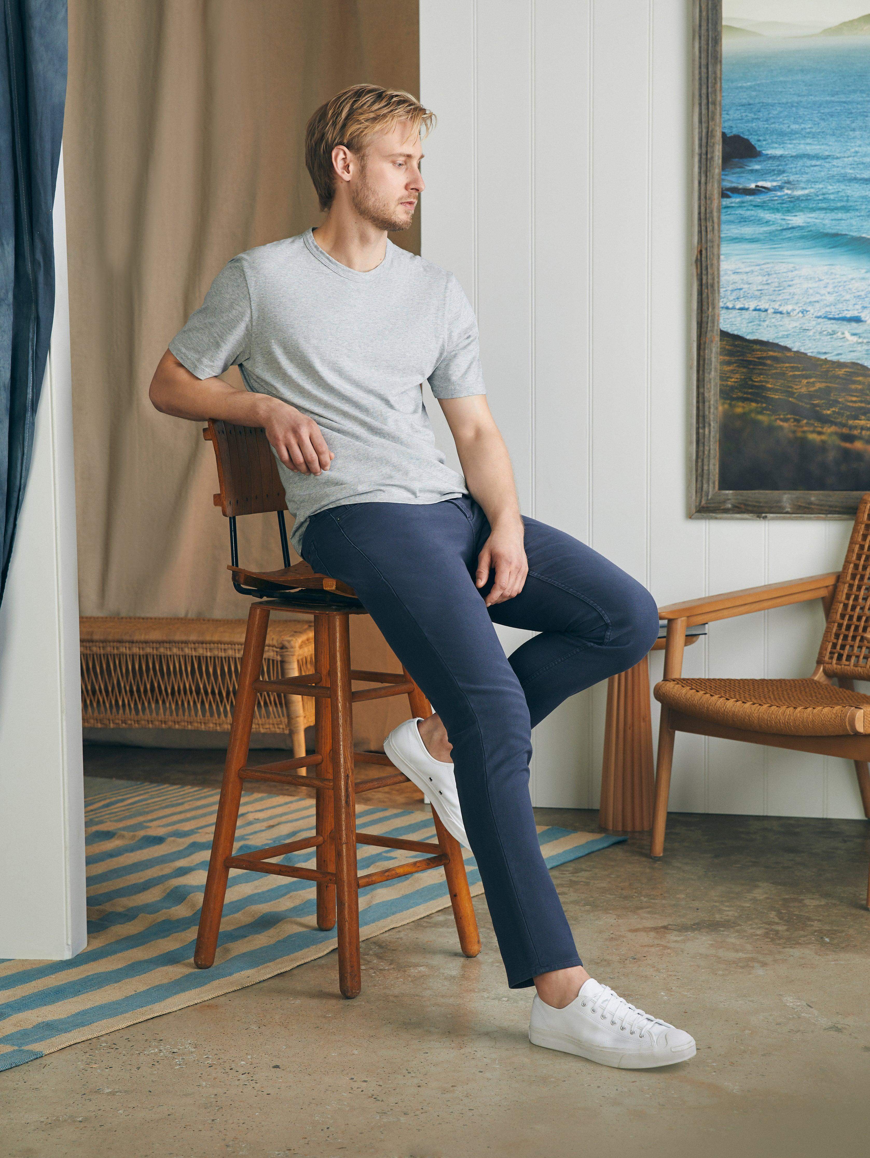 Stretch Terry 5-Pocket Pant (30" Inseam) - Navy
