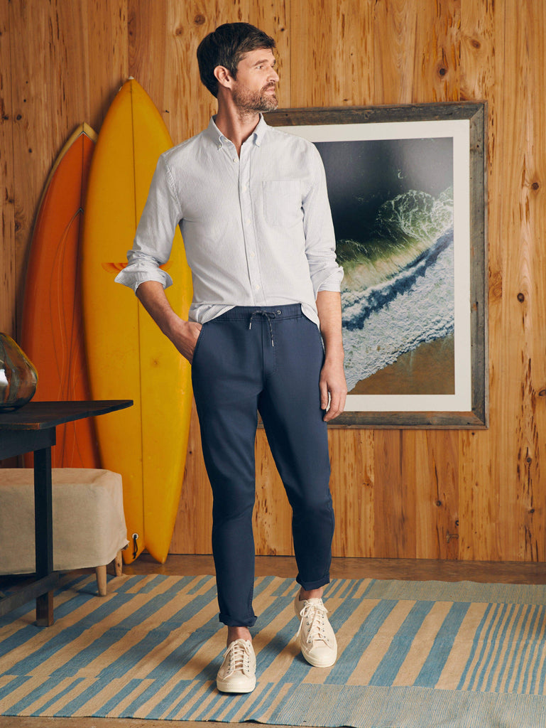 Essential Drawstring Pant - Washed Navy | Faherty Brand