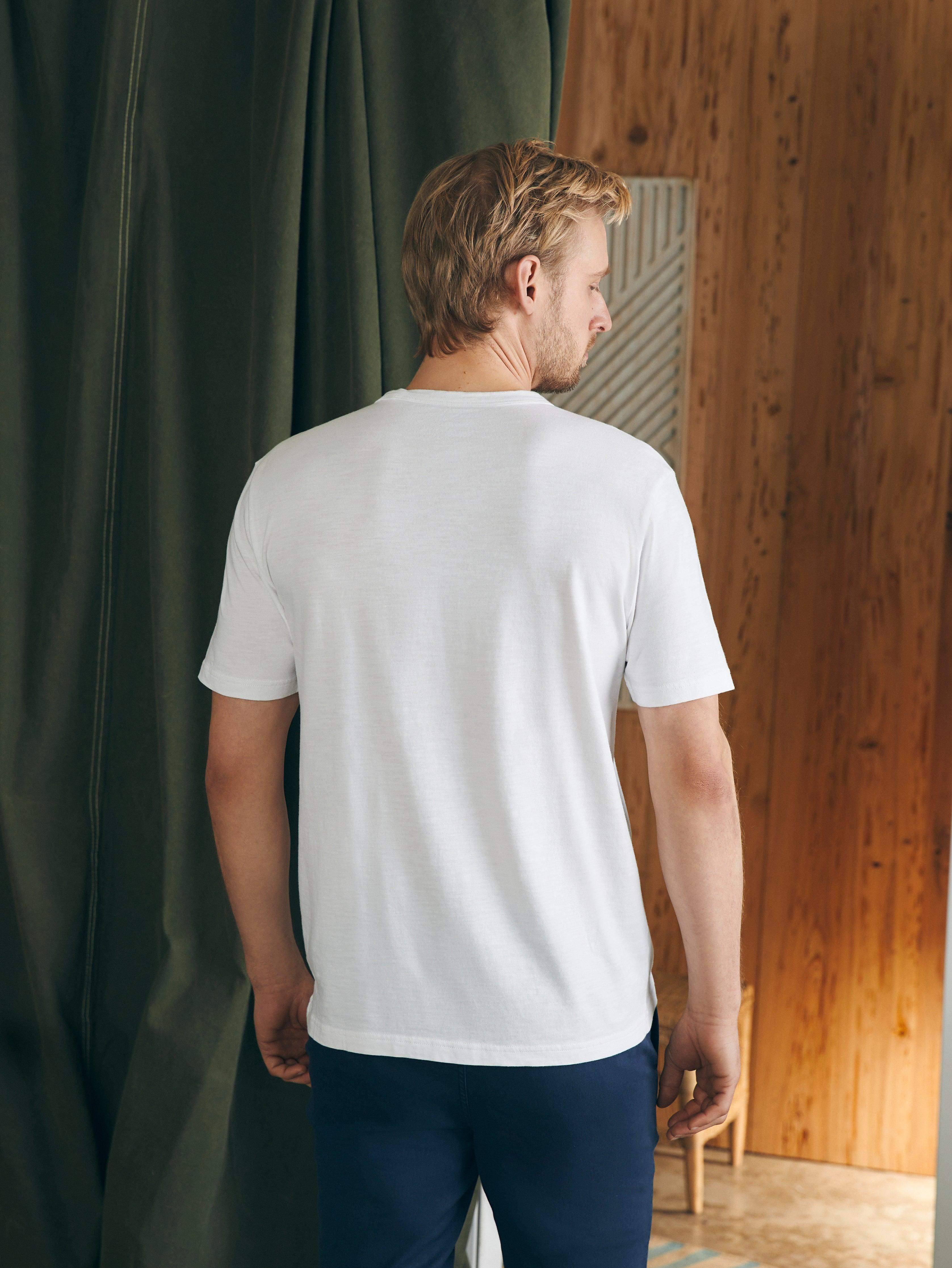 Surf Stripe Sunwashed Tee (Tall) - White