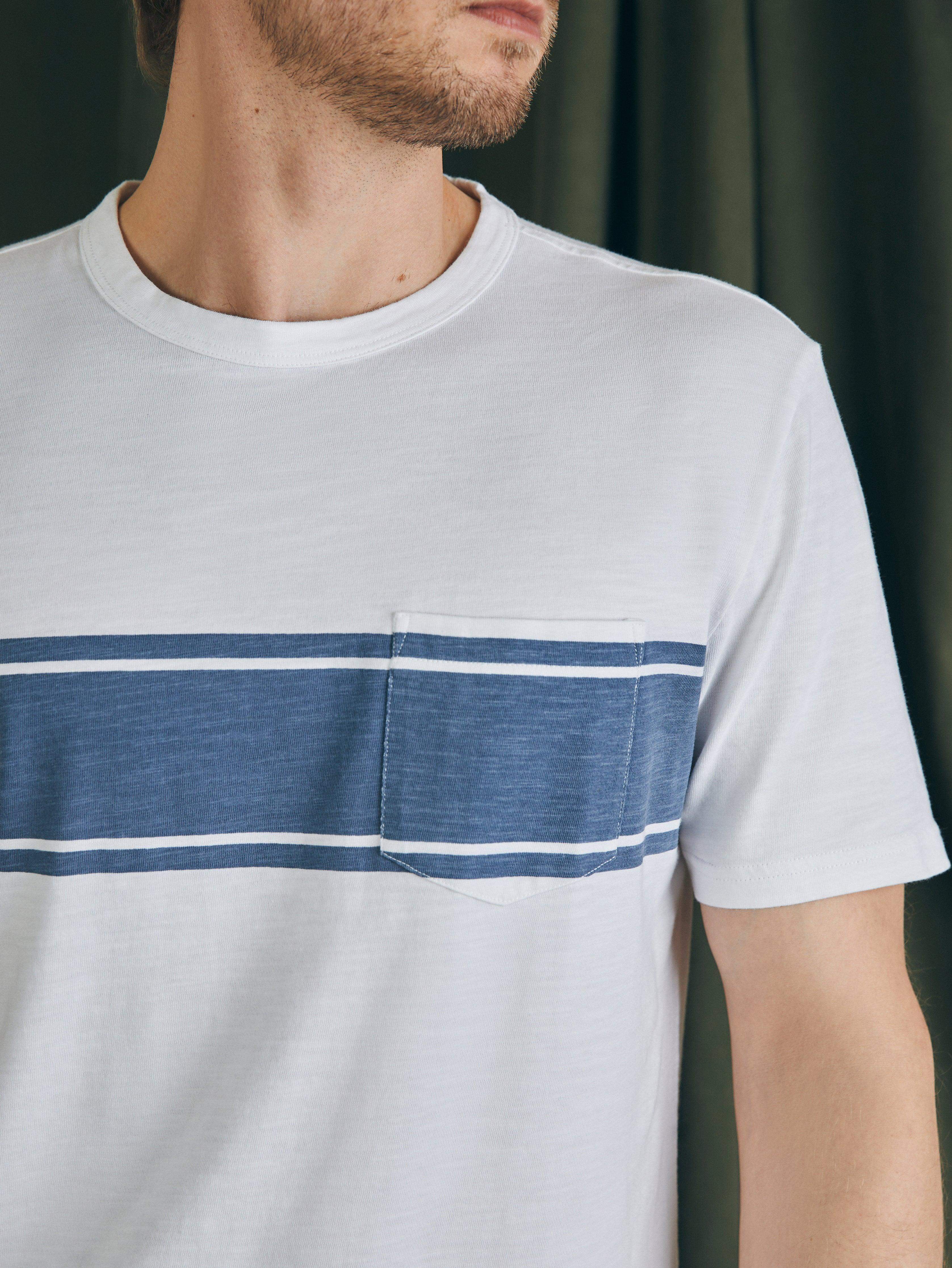 Surf Stripe Sunwashed Tee (Tall) - White