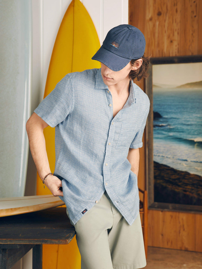 Faherty Ocean Dye Malibu Linen Button Up outlet Shirt