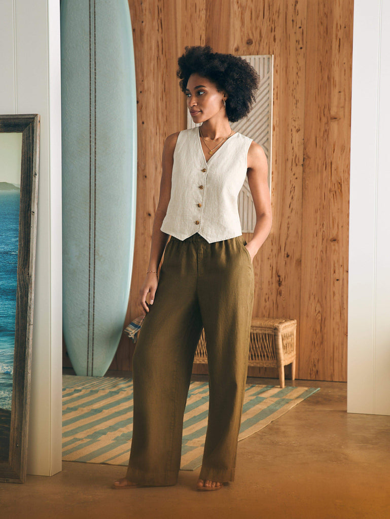 Monterey Linen Pant - Military Olive | Faherty Brand
