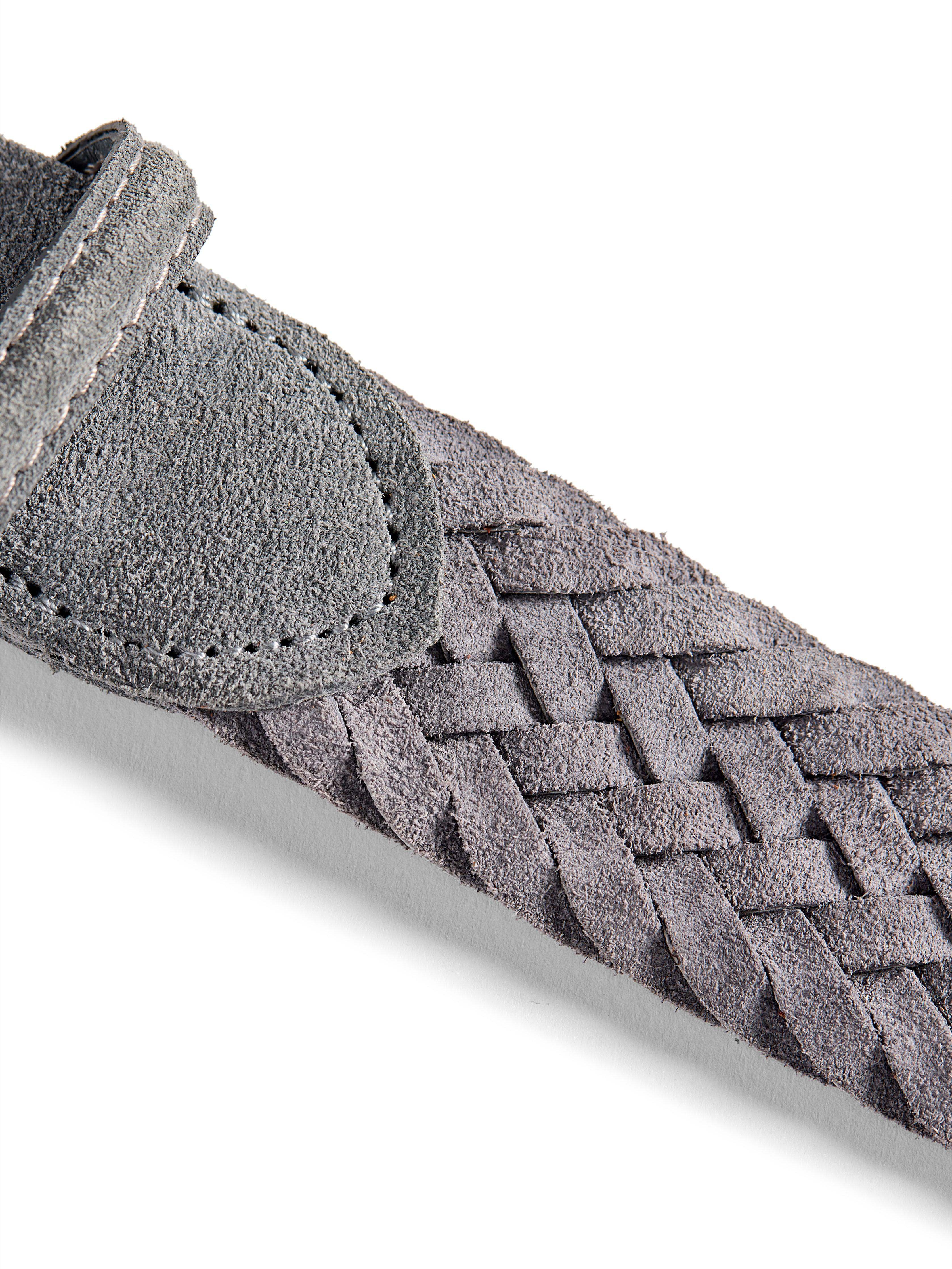 Suede Woven Belt - Grey