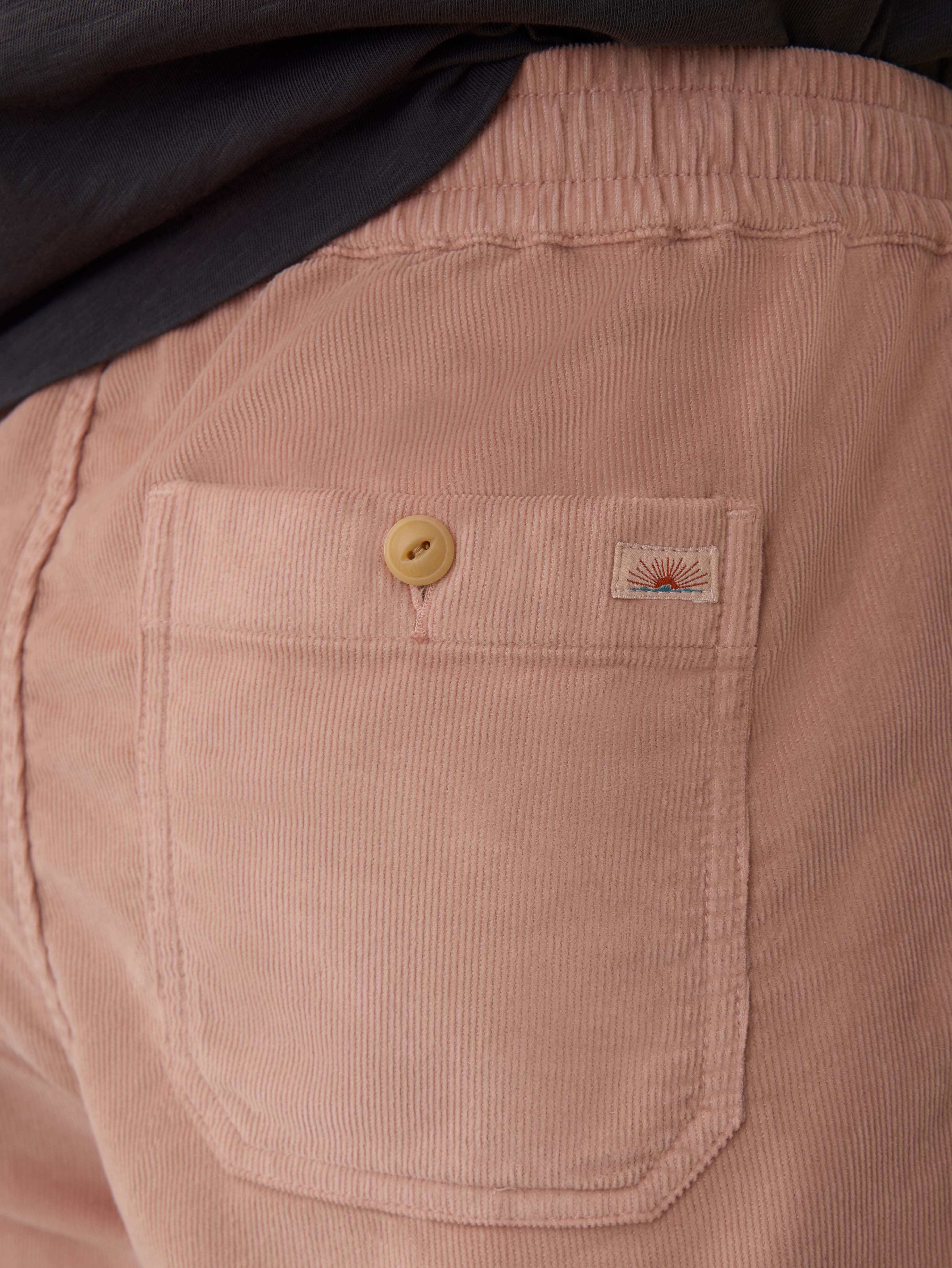 Corduroy Drawstring Utility Short - Coral Dawn