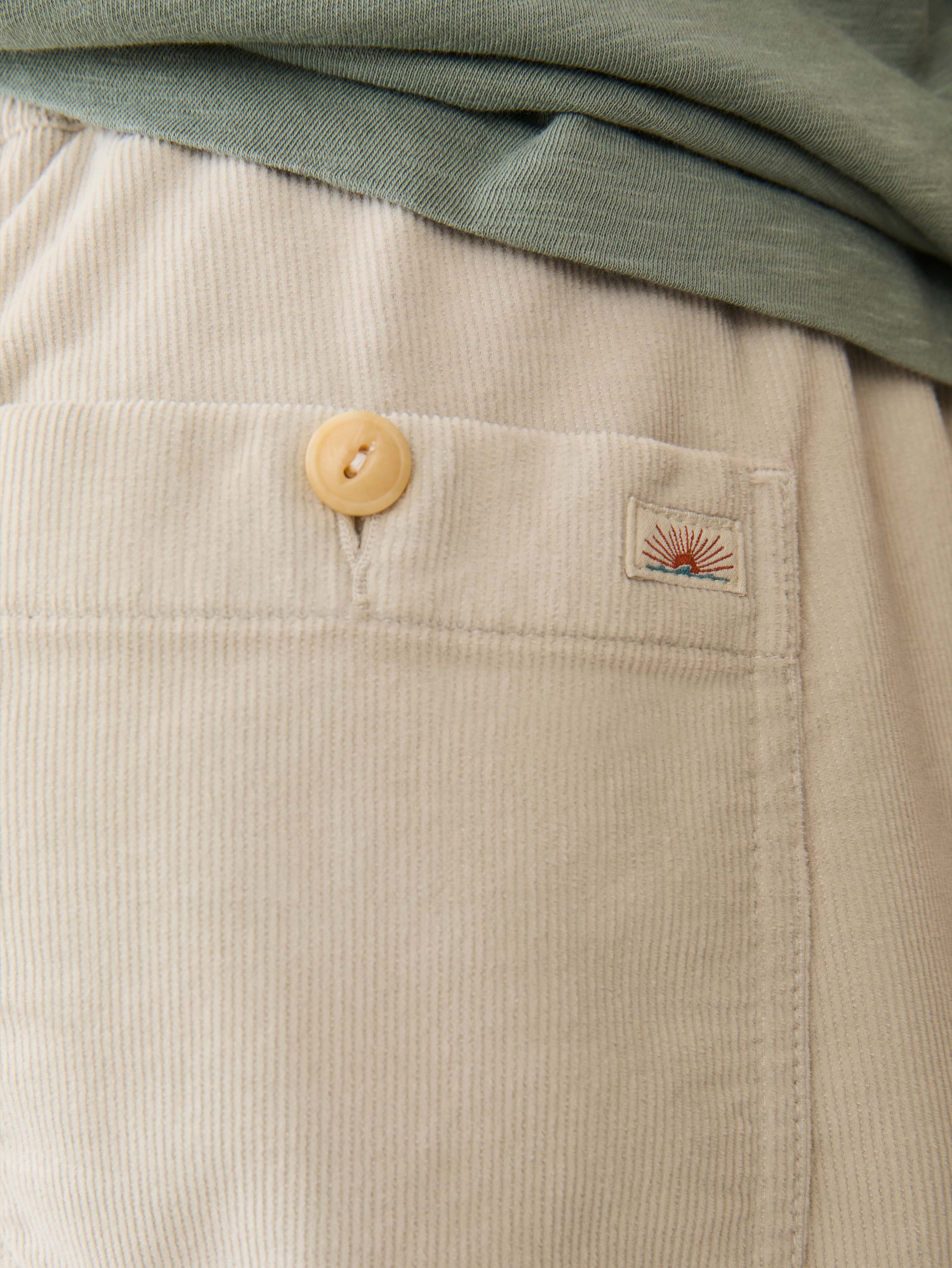 Corduroy Drawstring Utility Short - Plaza Stone