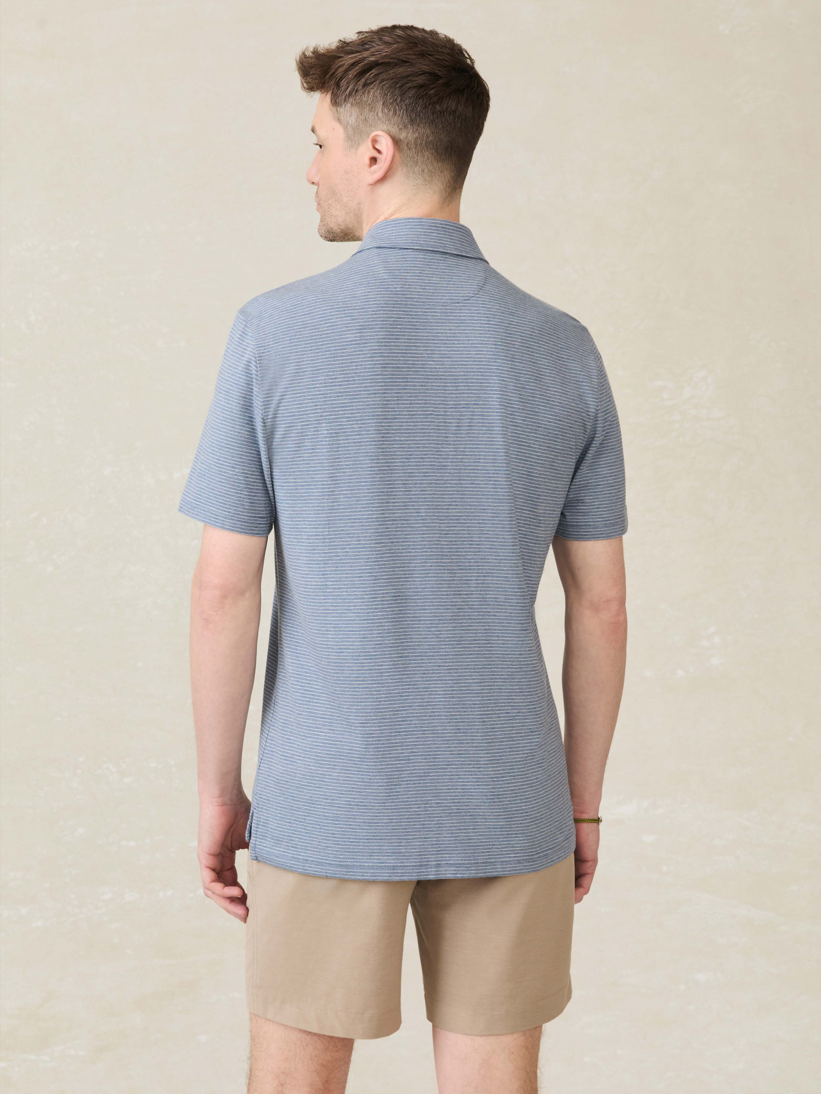 Short-Sleeve Movement™ Polo Shirt - Azure Beach Stripe