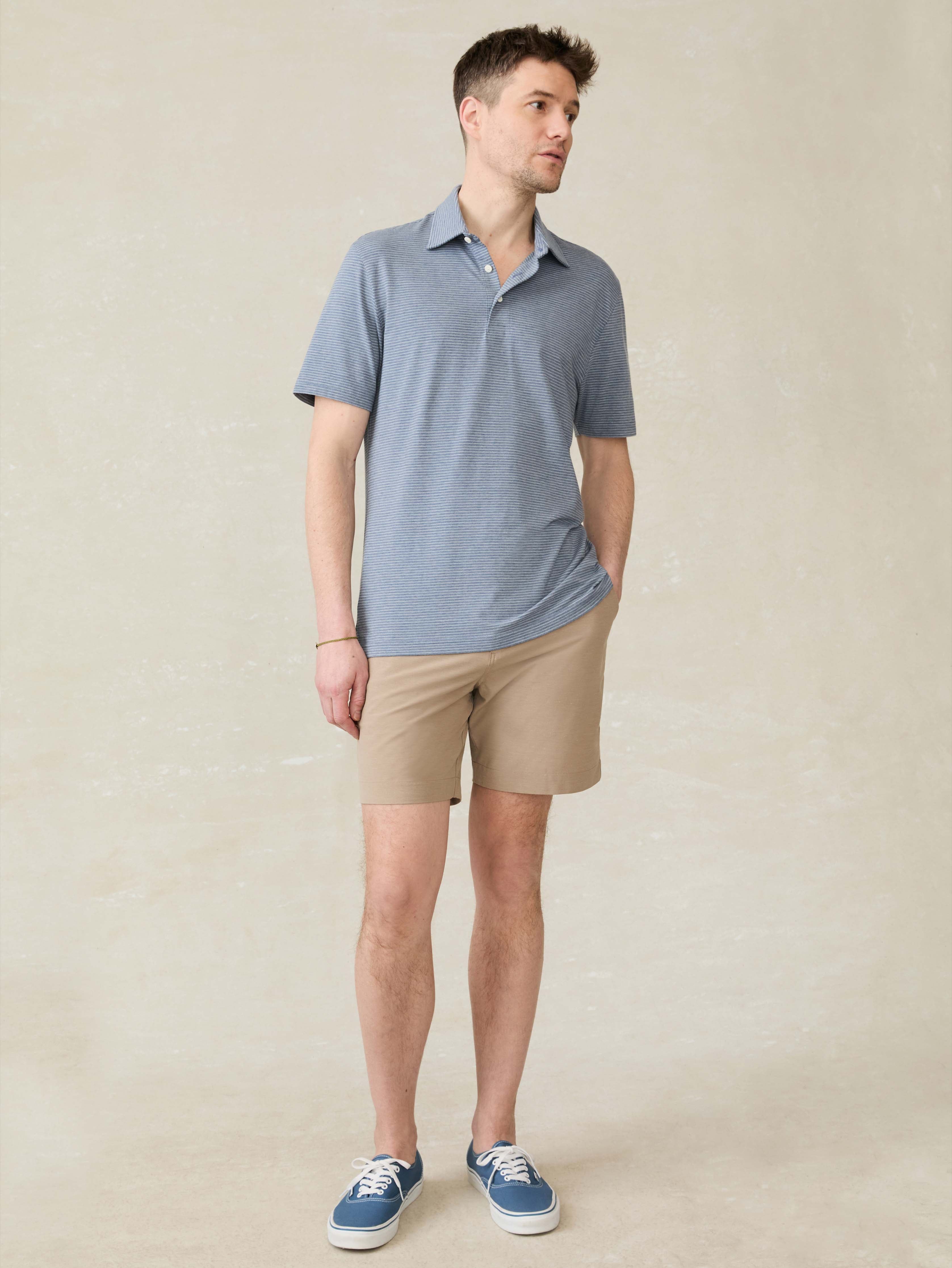 Short-Sleeve Movement™ Polo Shirt - Azure Beach Stripe