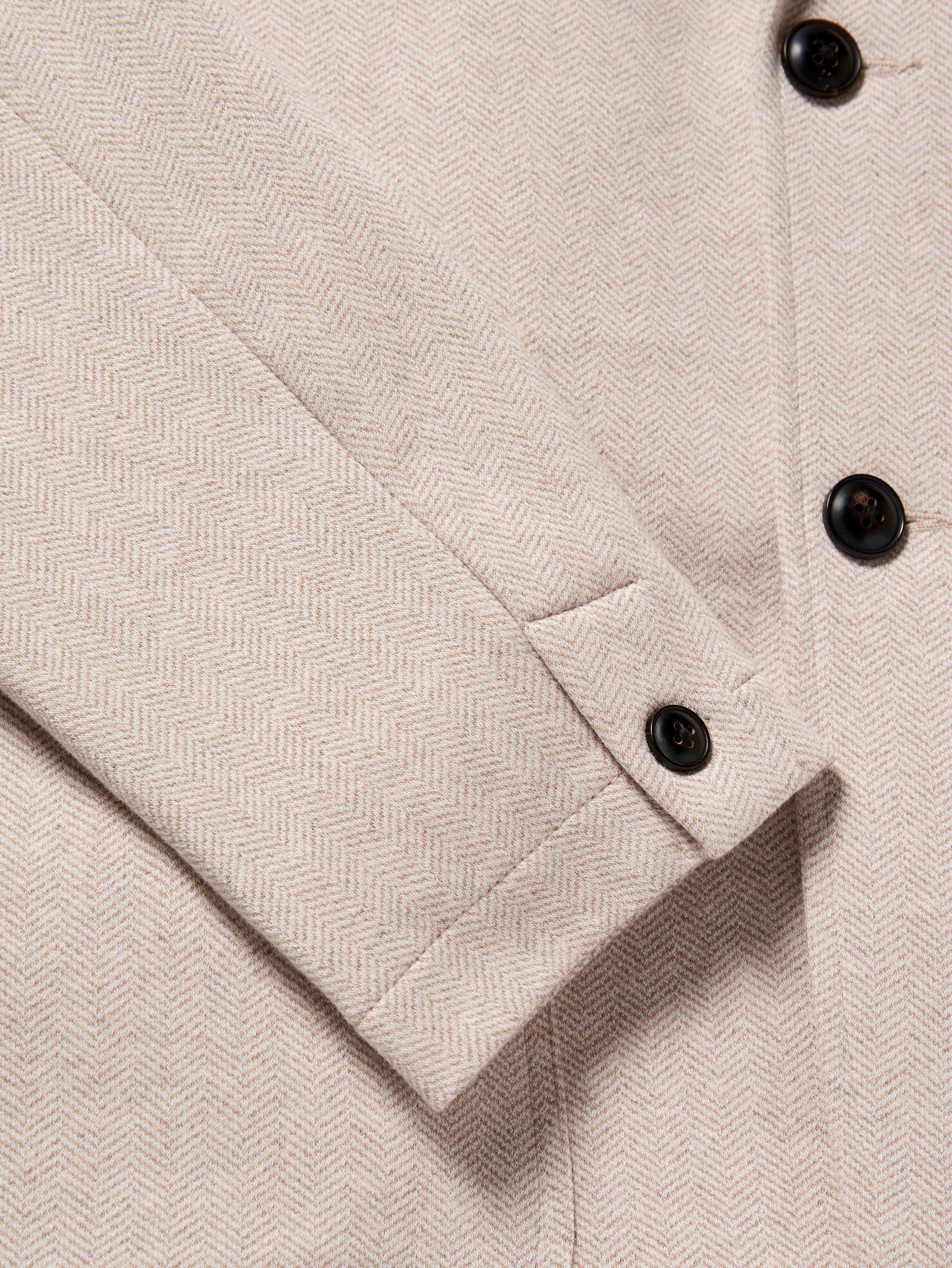 Inlet Knit Tweed Blazer - Khaki Stone Herringbone
