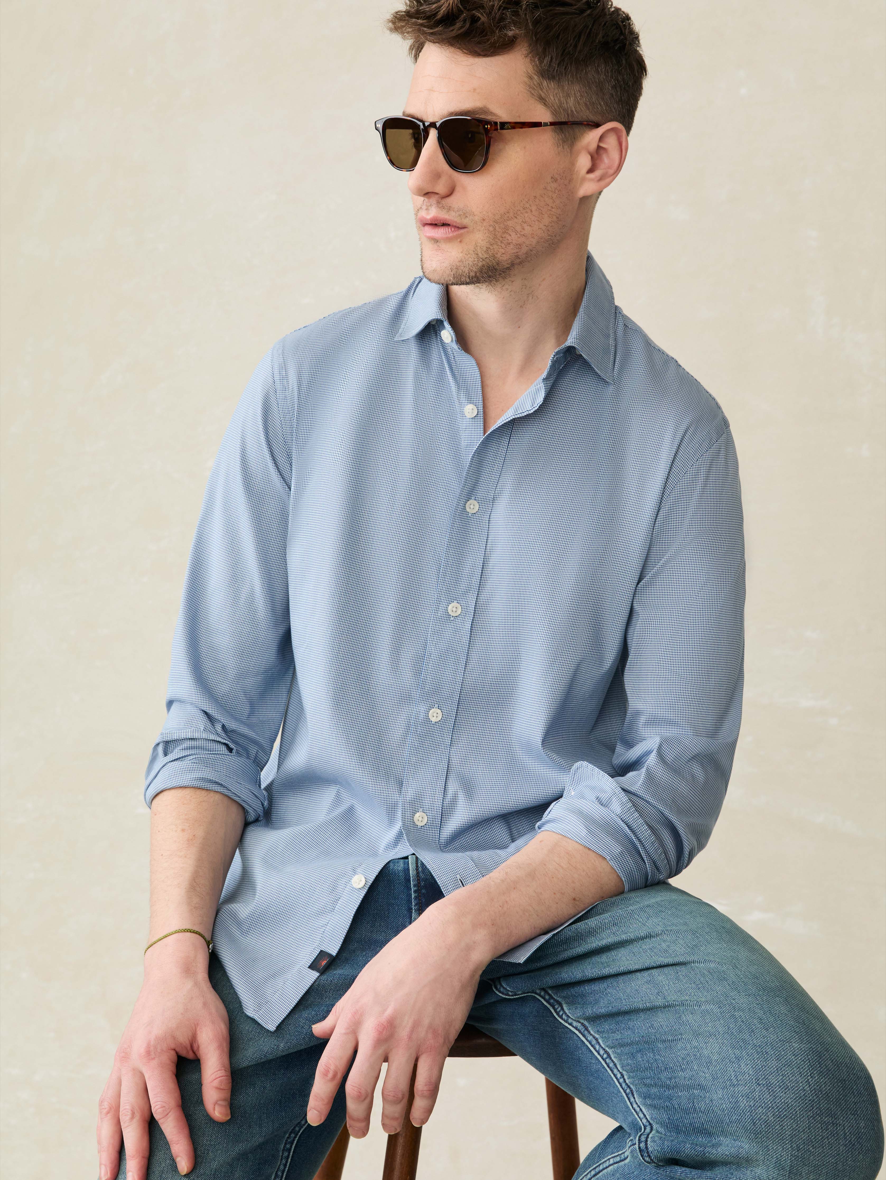 Movement™ Shirt - Azure Pincheck