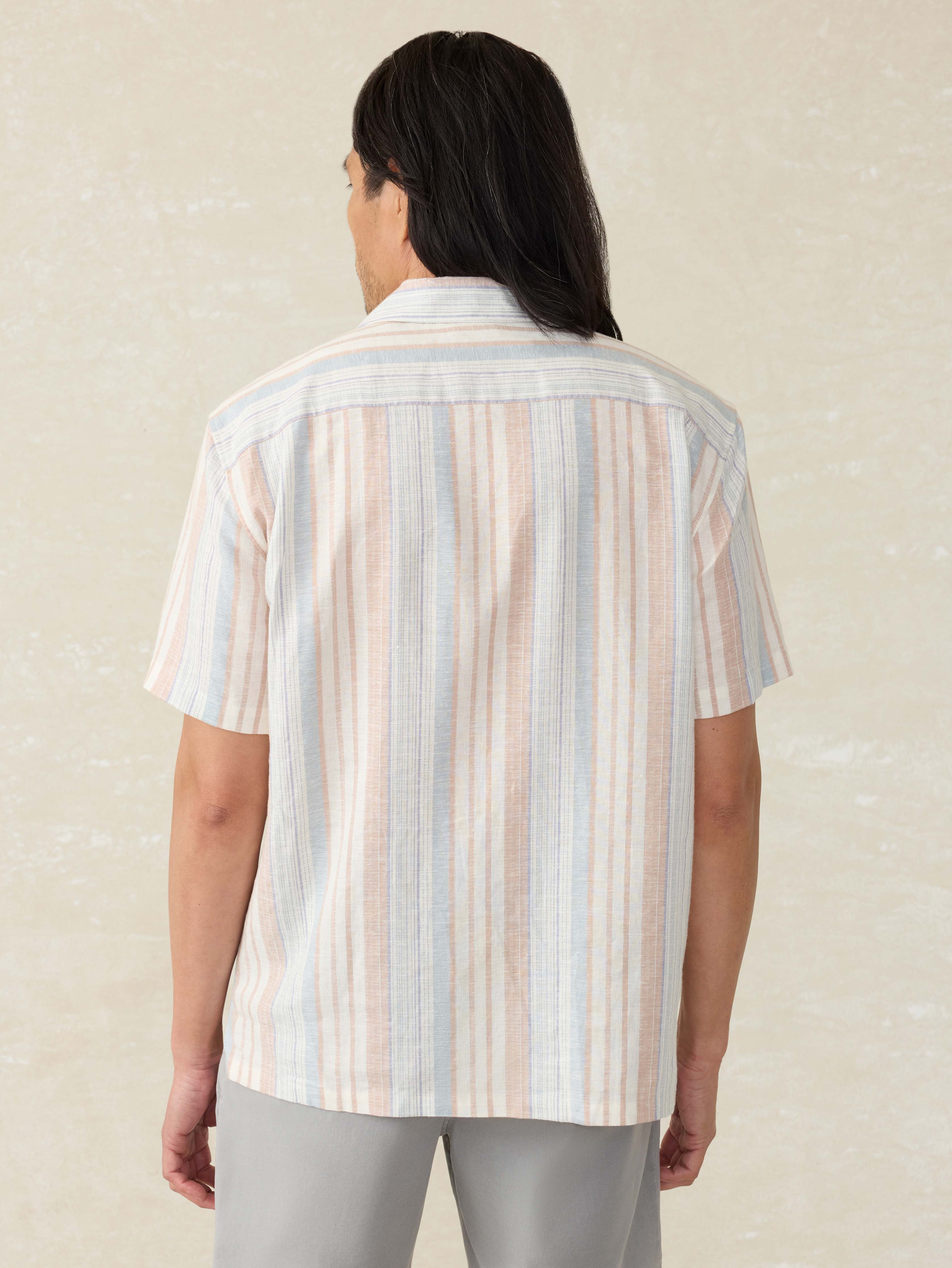 Short-Sleeve Breeze Camp Shirt - Golden Beach Stripe