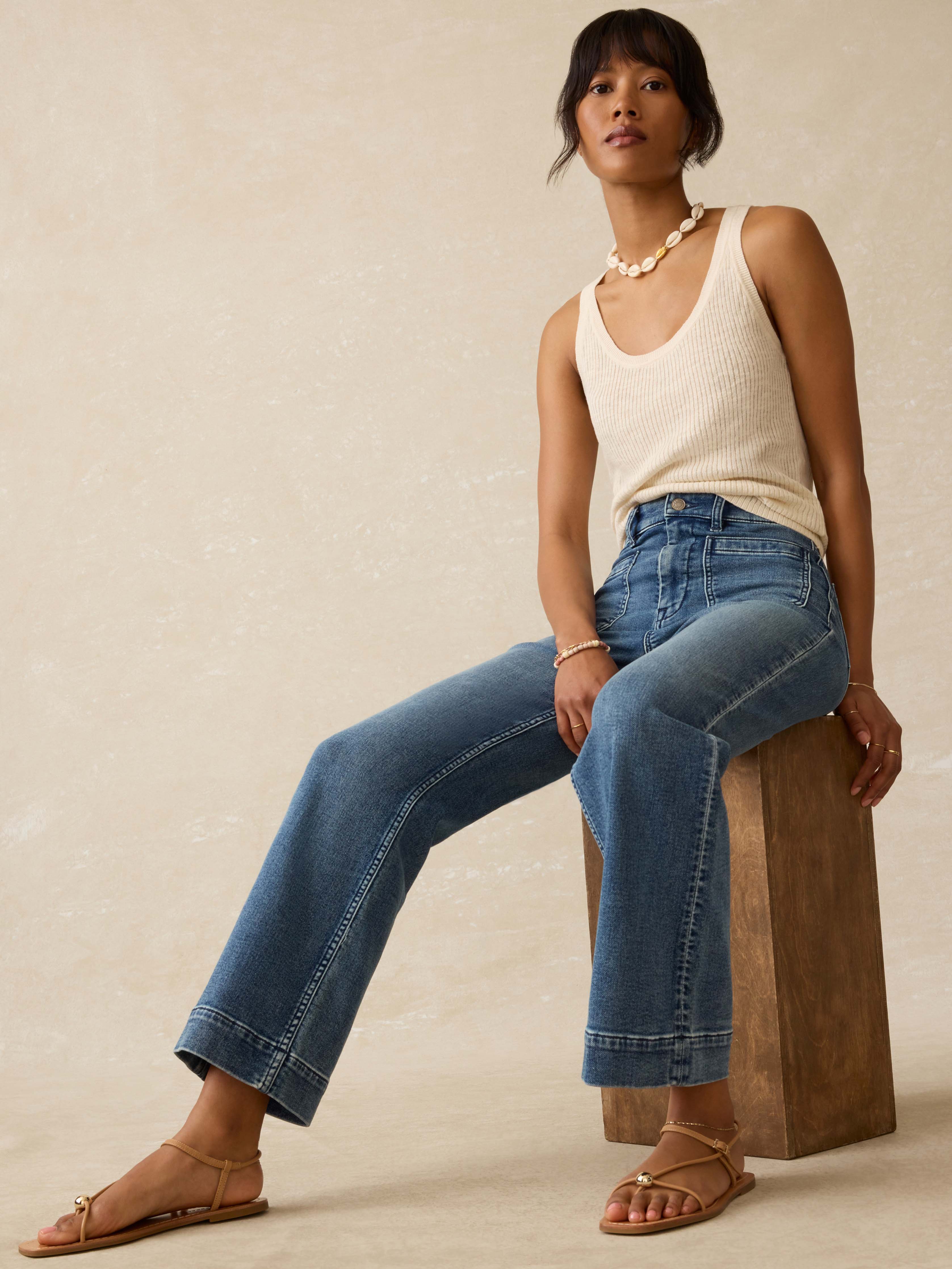 Stretch Terry Patch Pocket Ankle Pant - Riverton Wash