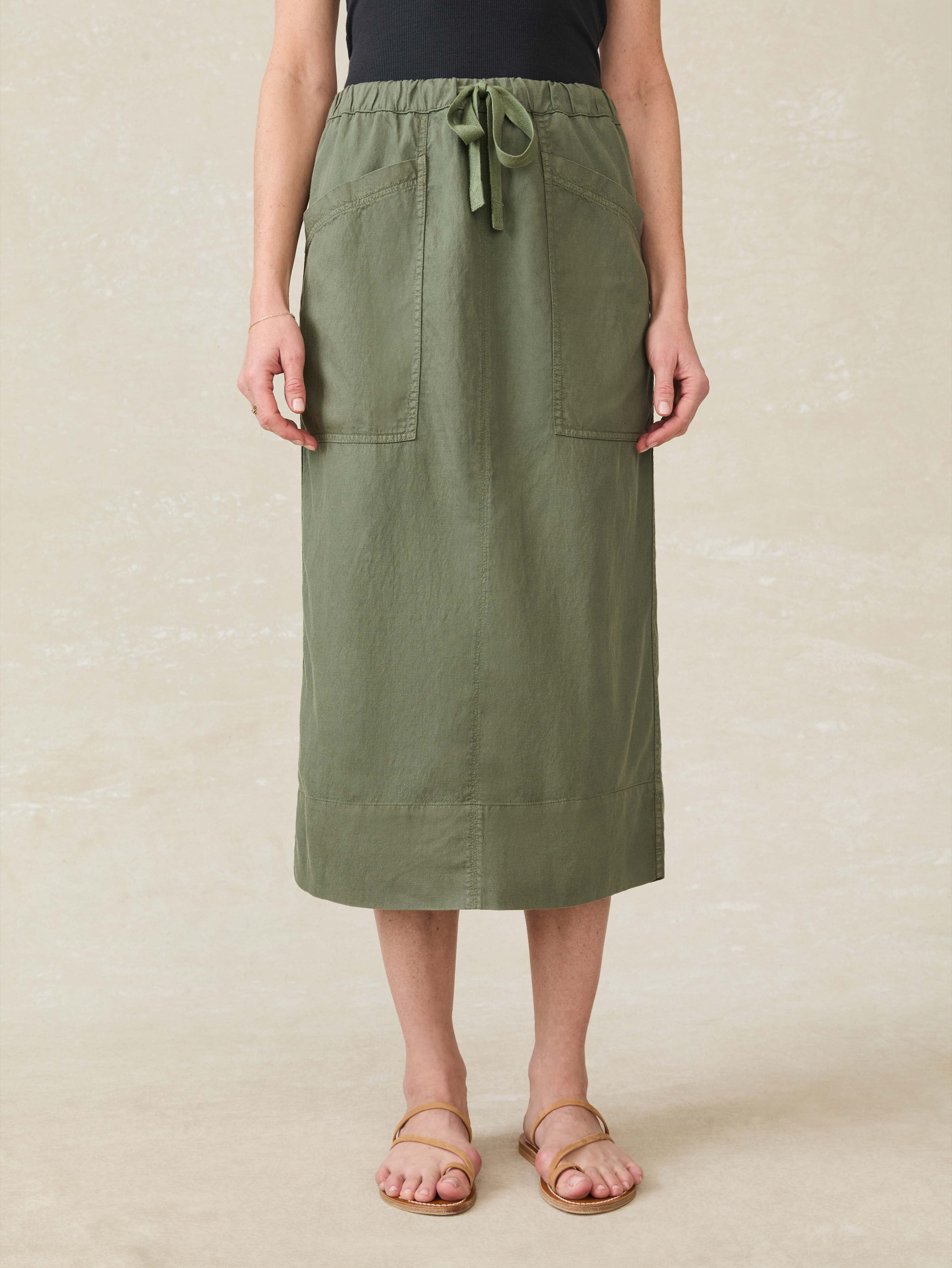 Topanga Drape Utility Skirt - Thyme