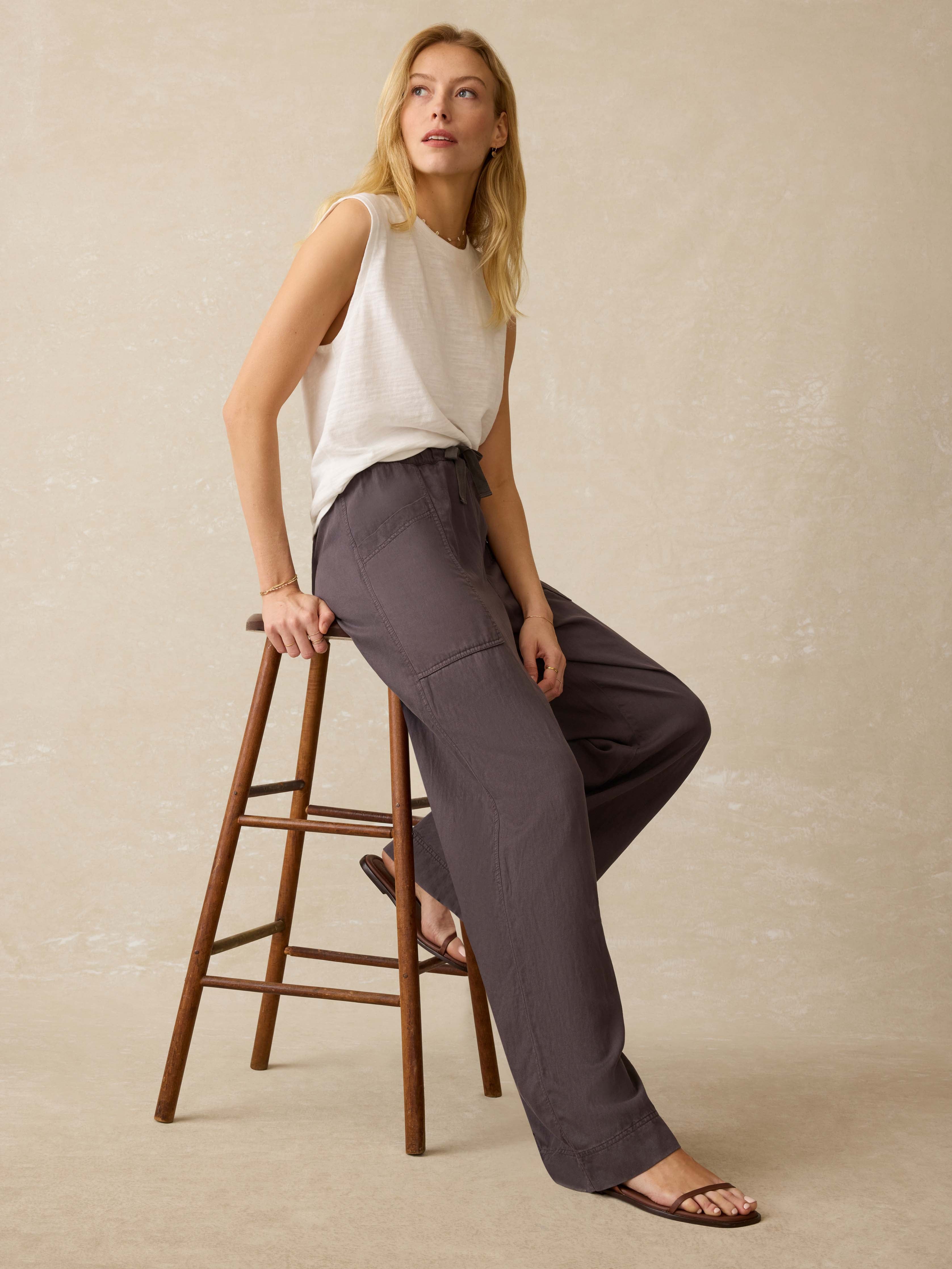Topanga Drape Pant - Washed Black