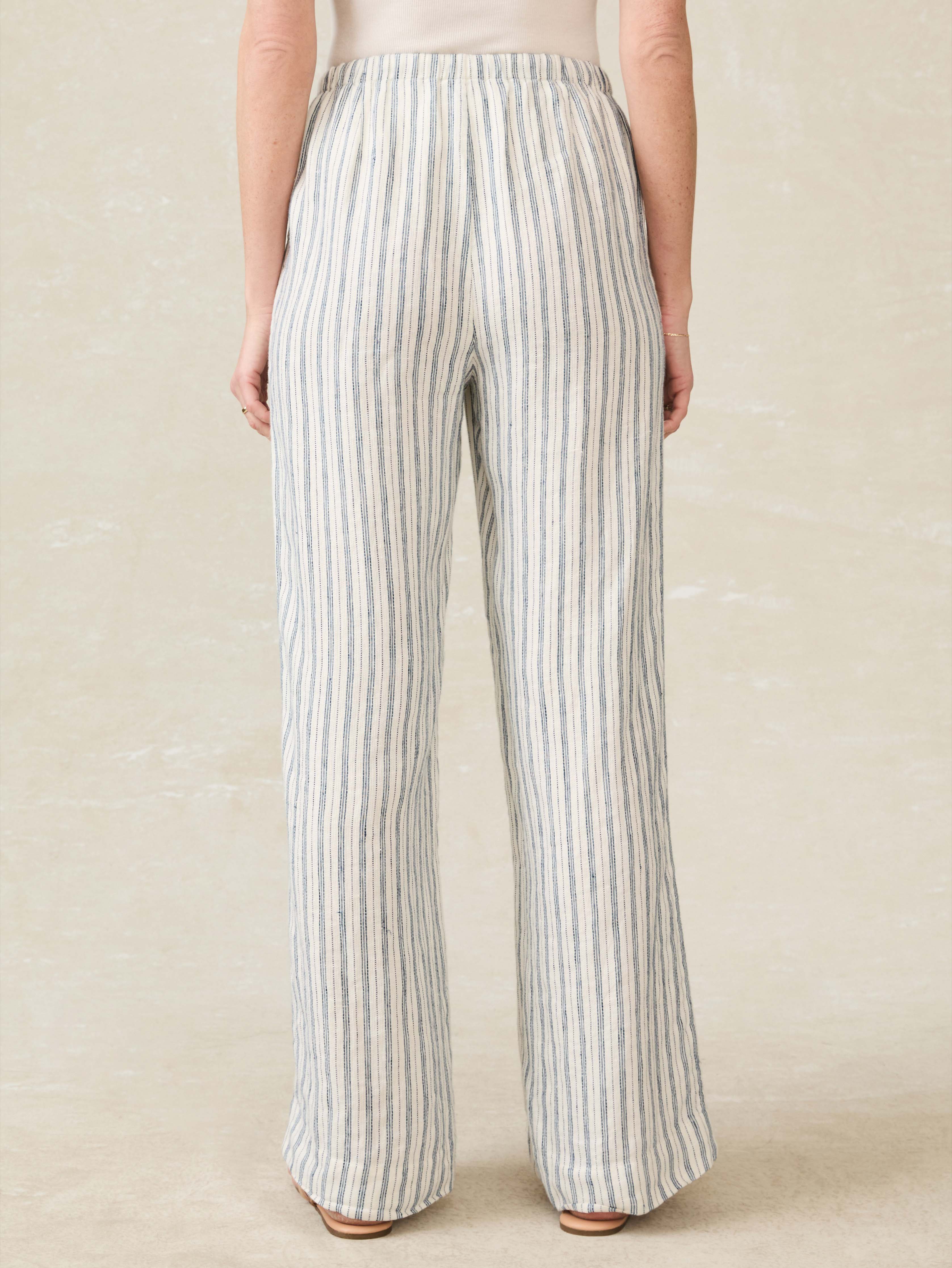 Laidback Linen Pant - Oceanside Stripe