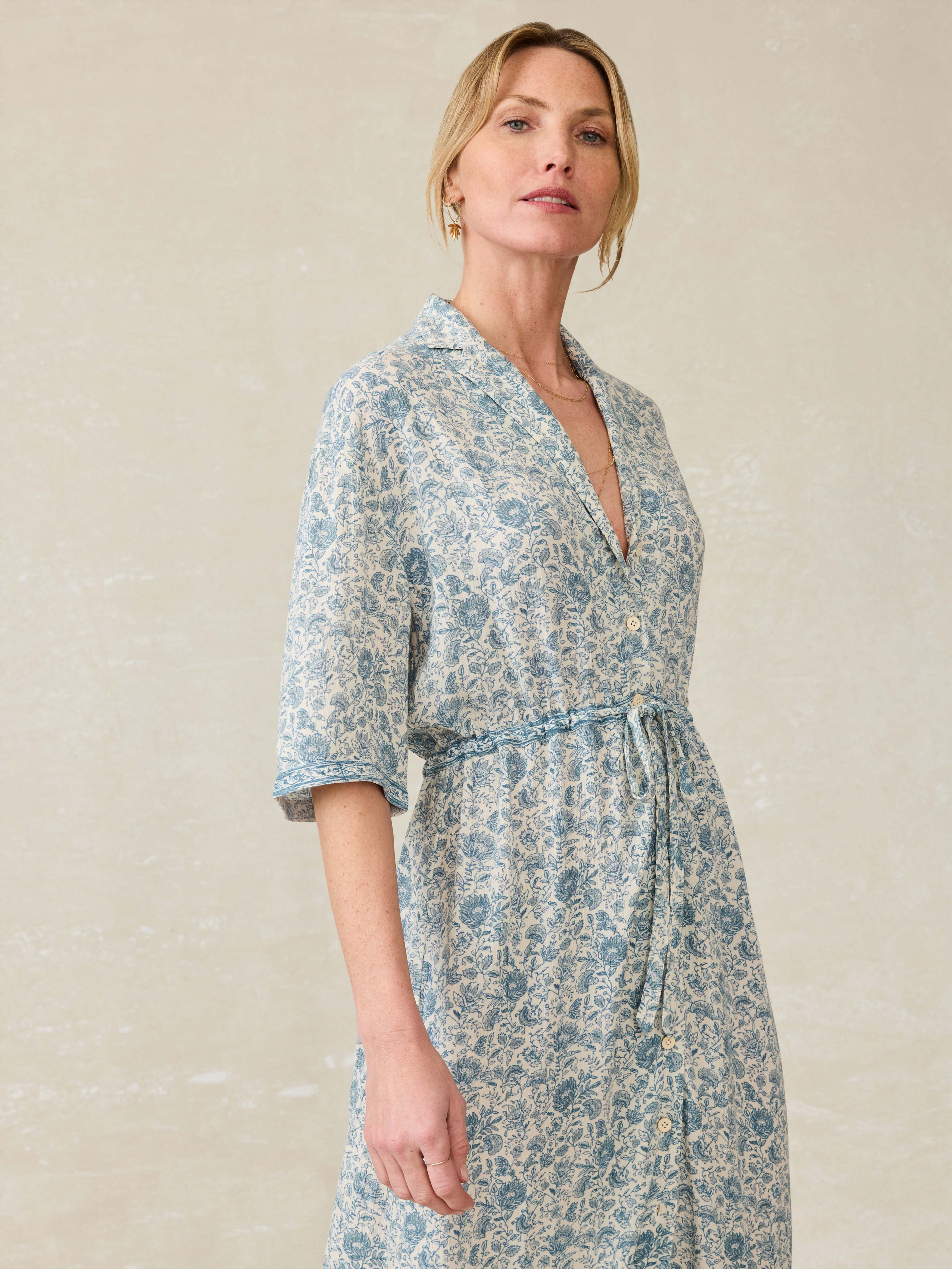 Island Dress - Blue Water Floral