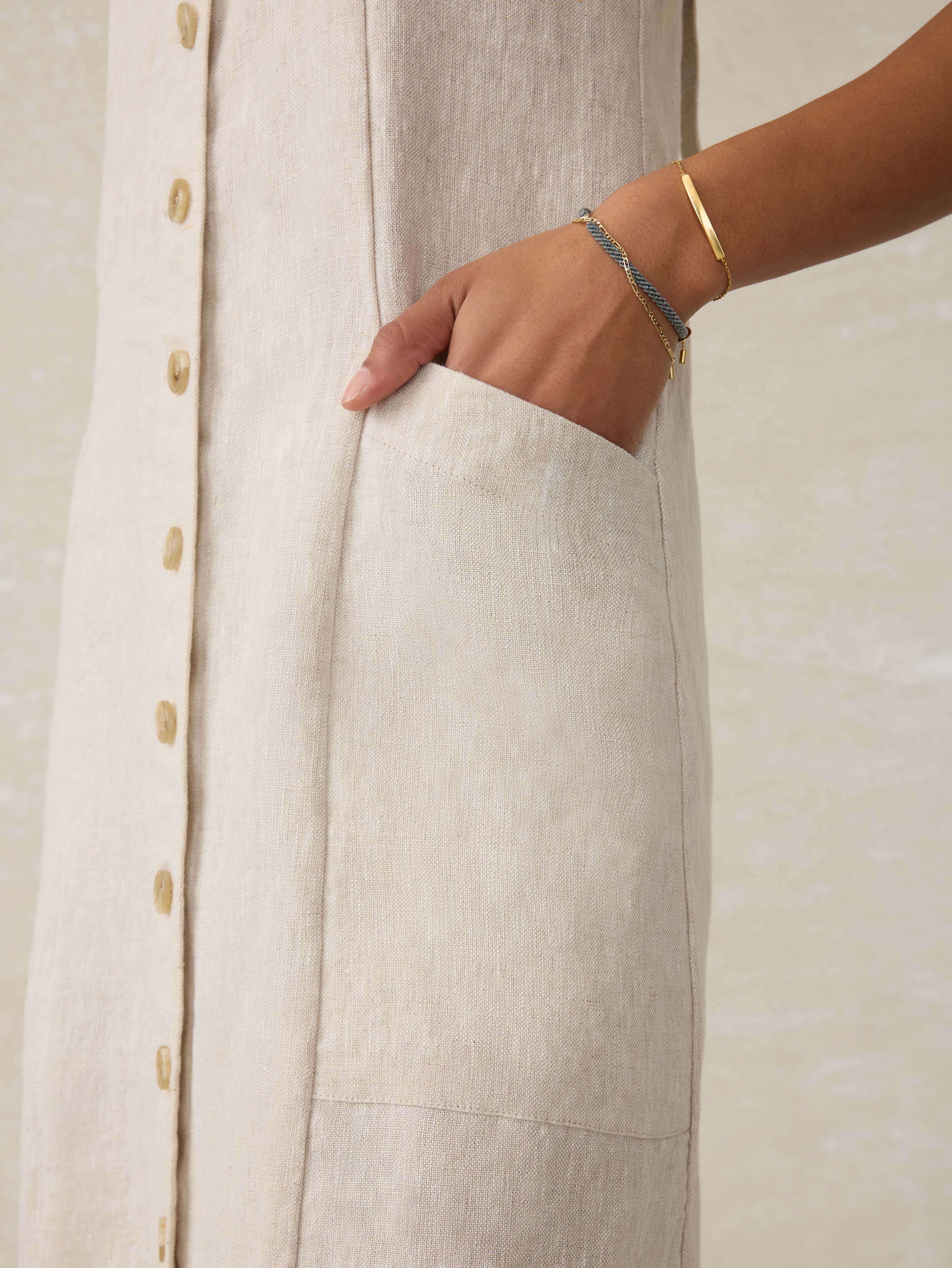 Linen Aurora Dress - Flax