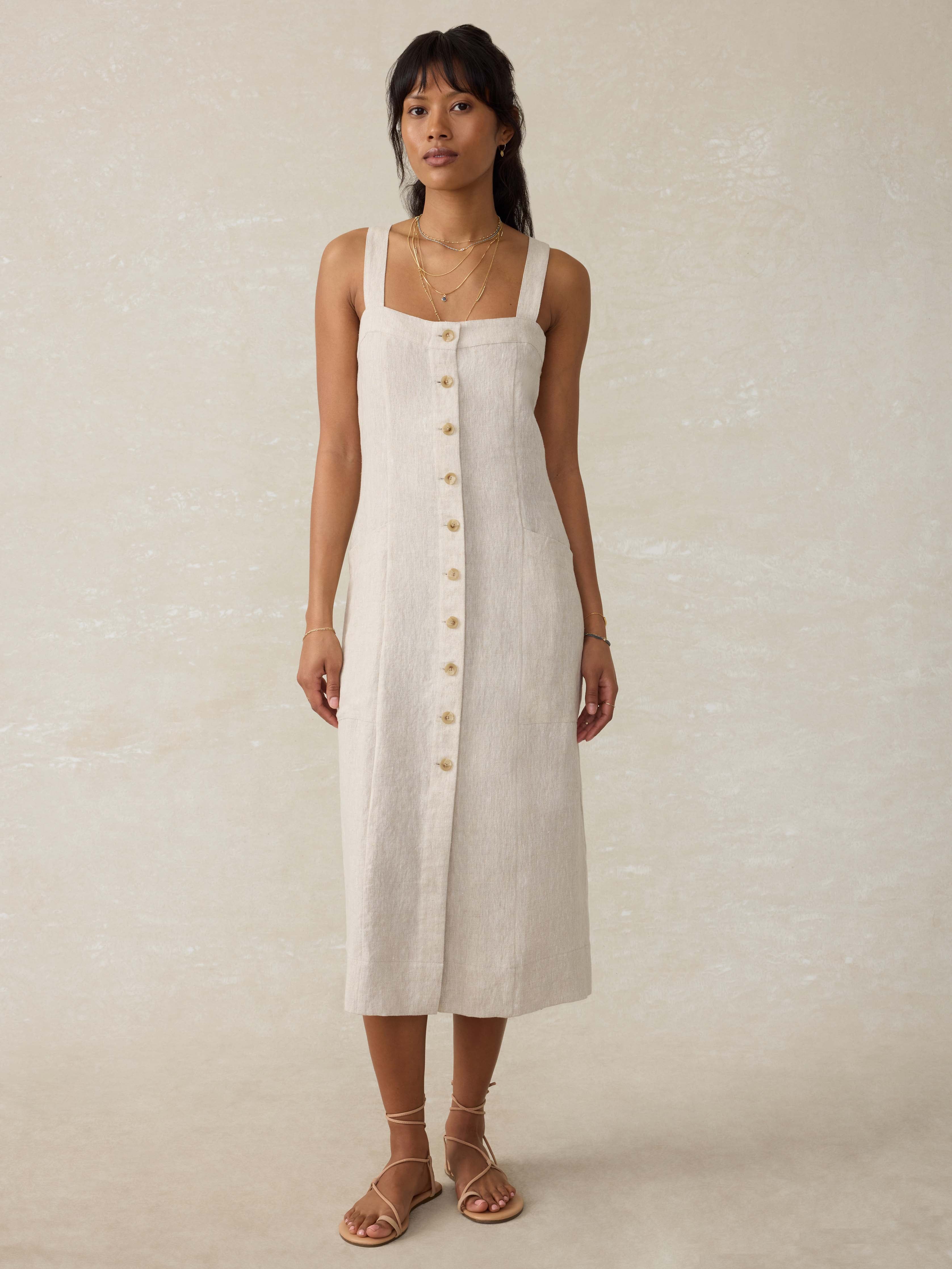 Linen Aurora Dress - Flax