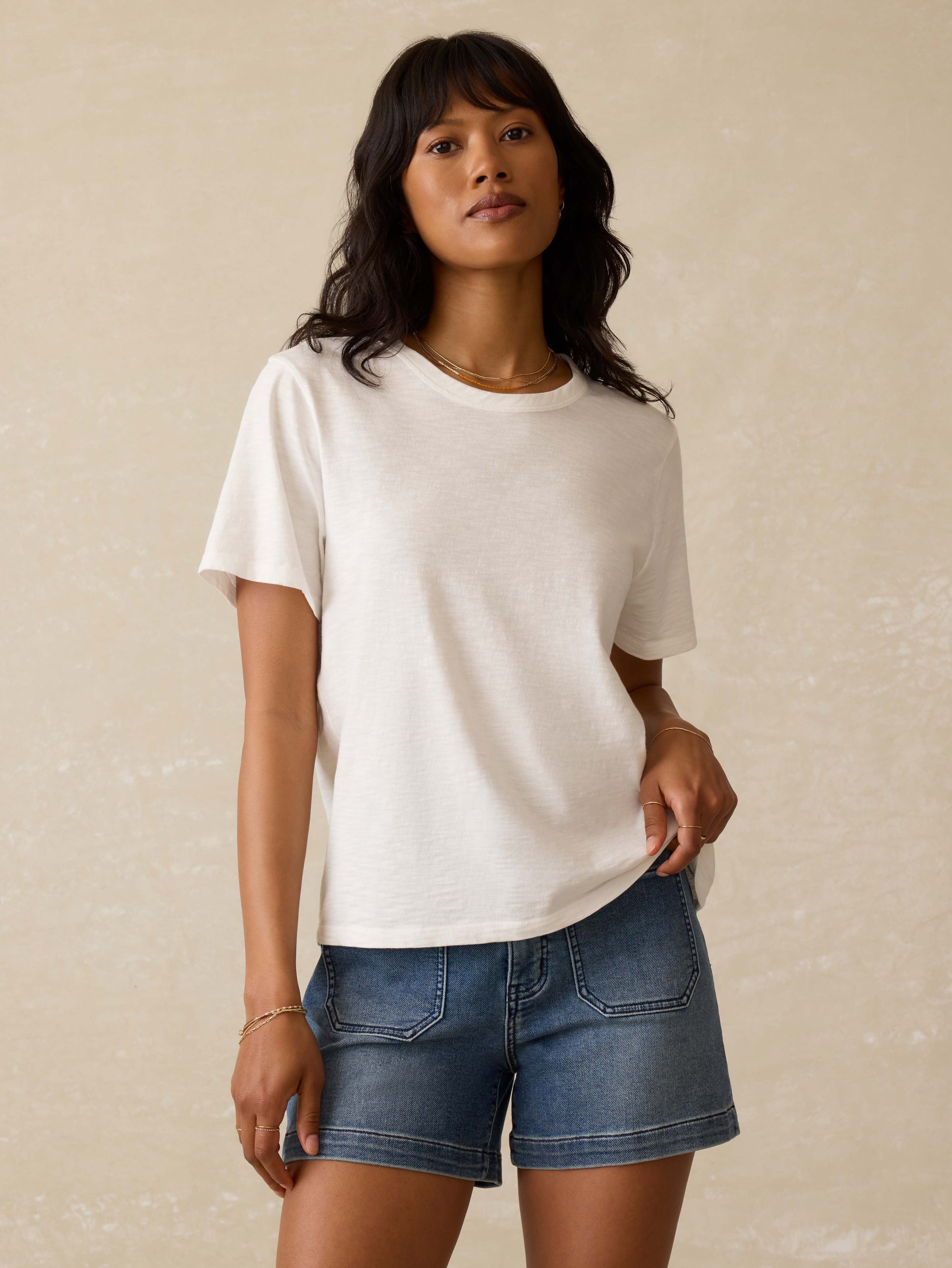 Sunwashed Regenerative Essential Tee - White