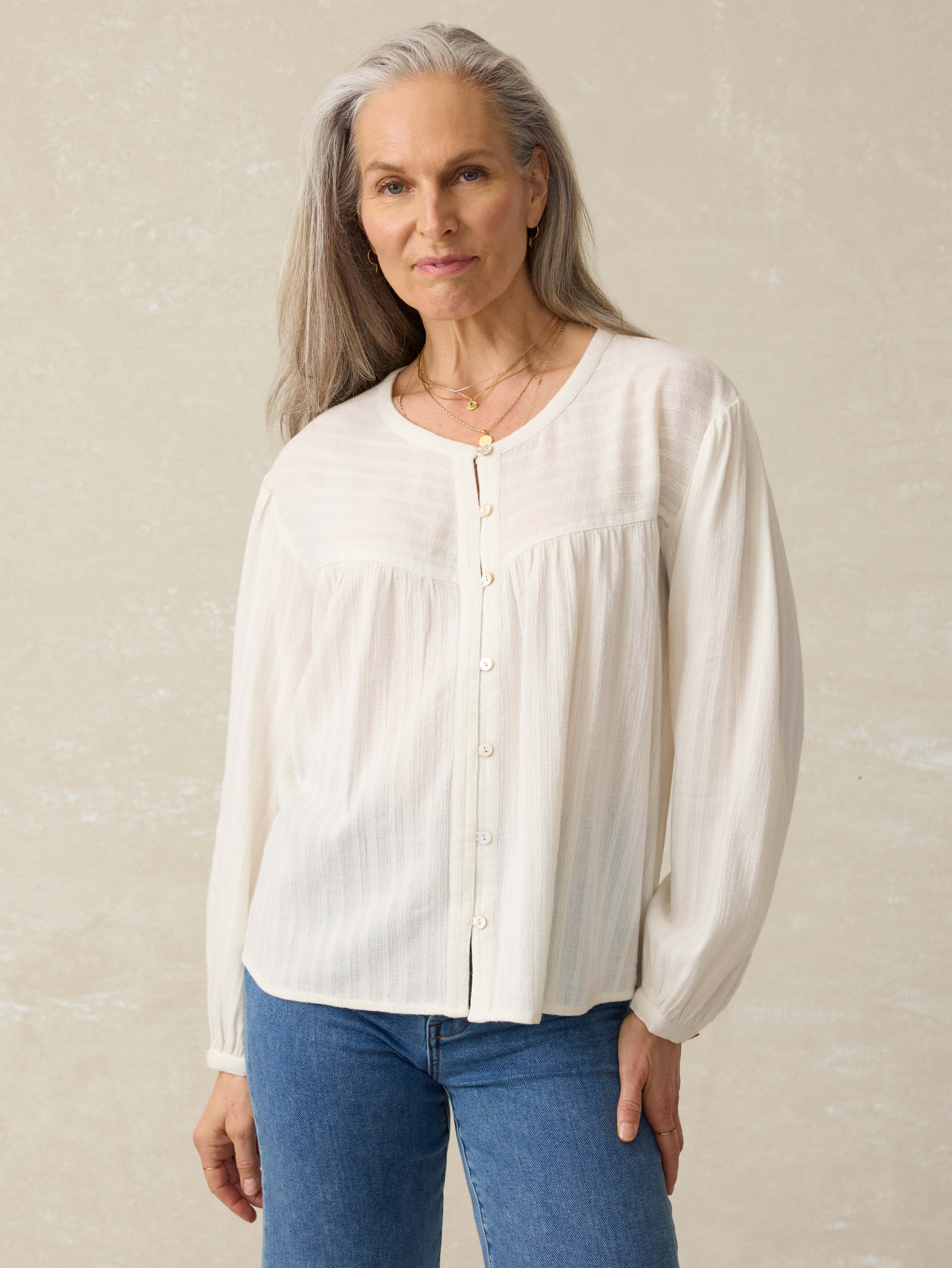 Lena Blouse - Egret