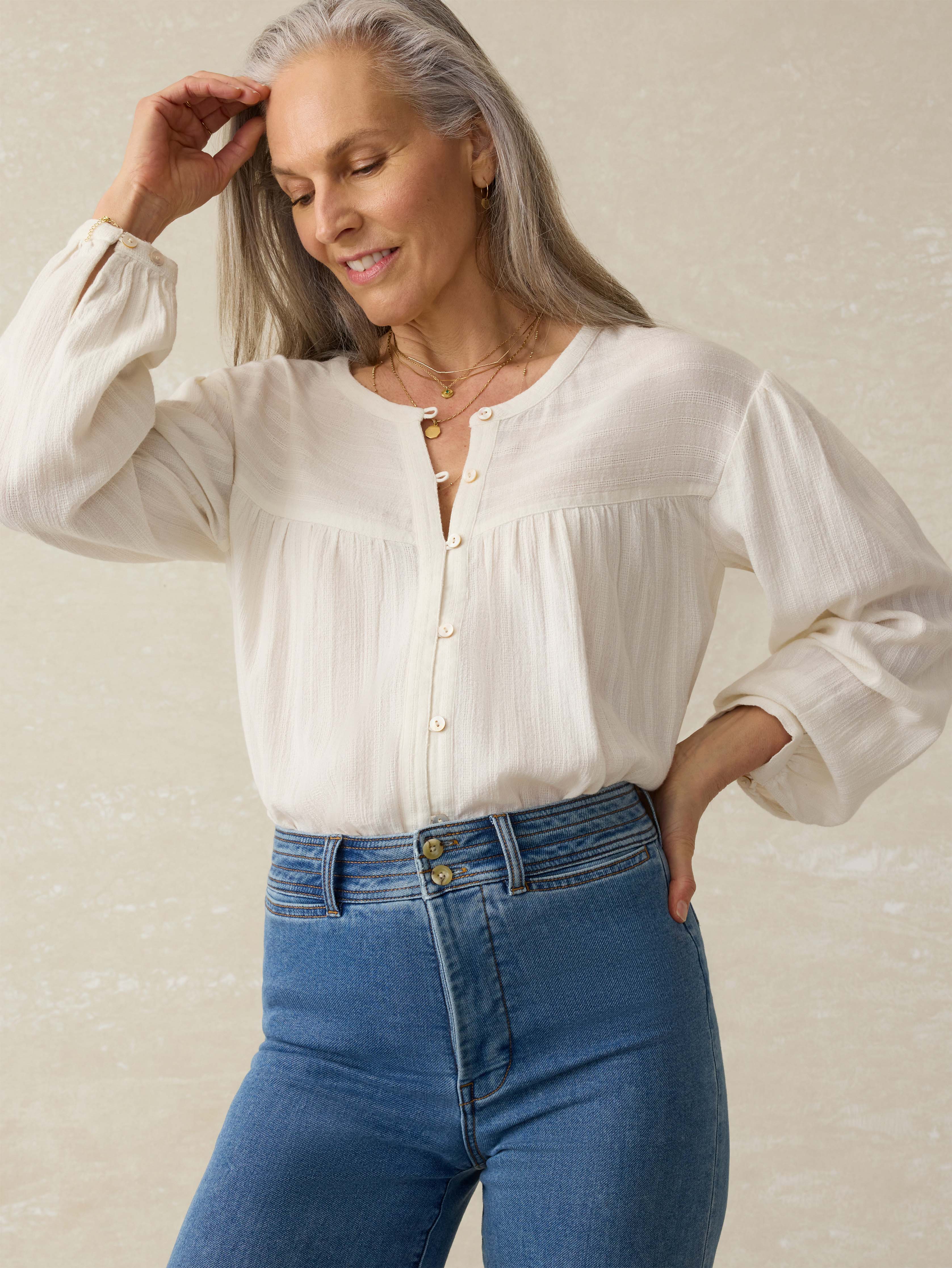 Lena Blouse - Egret