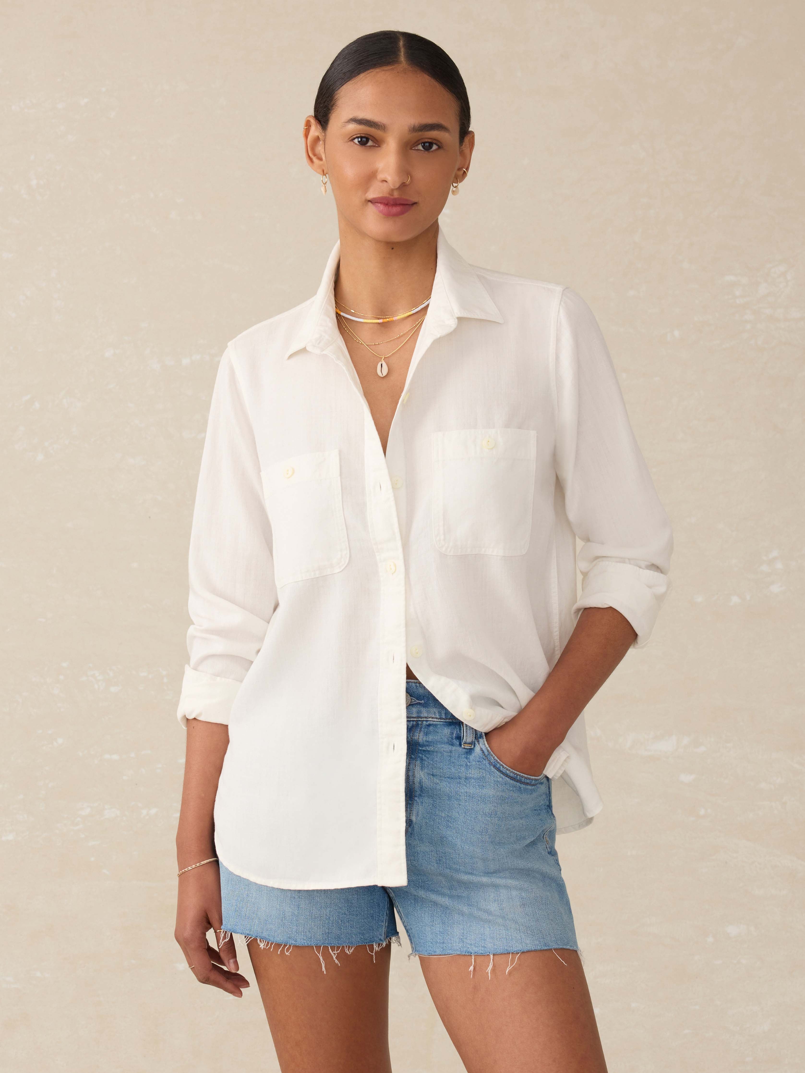 Tried & True Chambray Classic Shirt - White