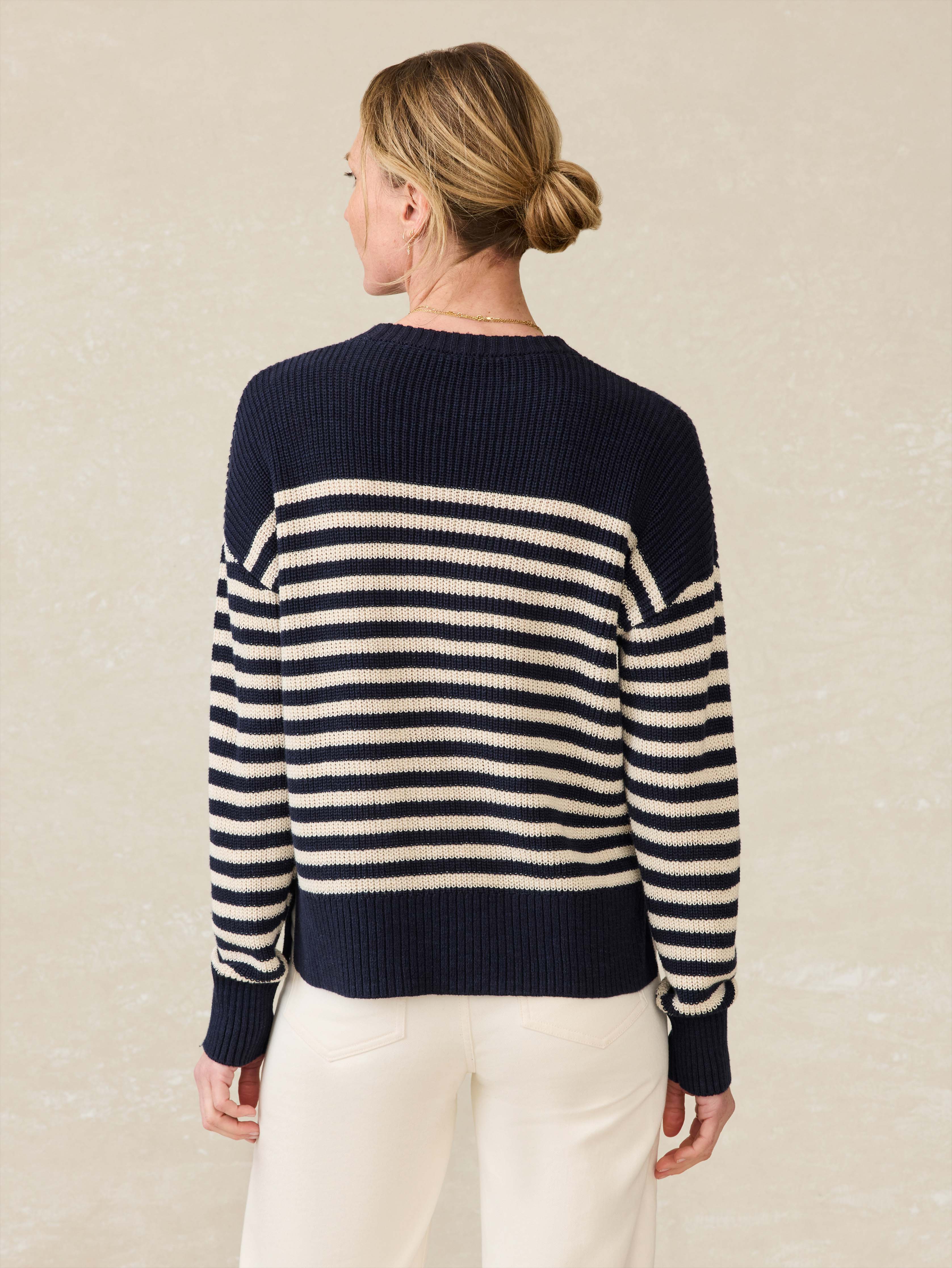 Miramar Linen Crewneck - Lighthouse Point