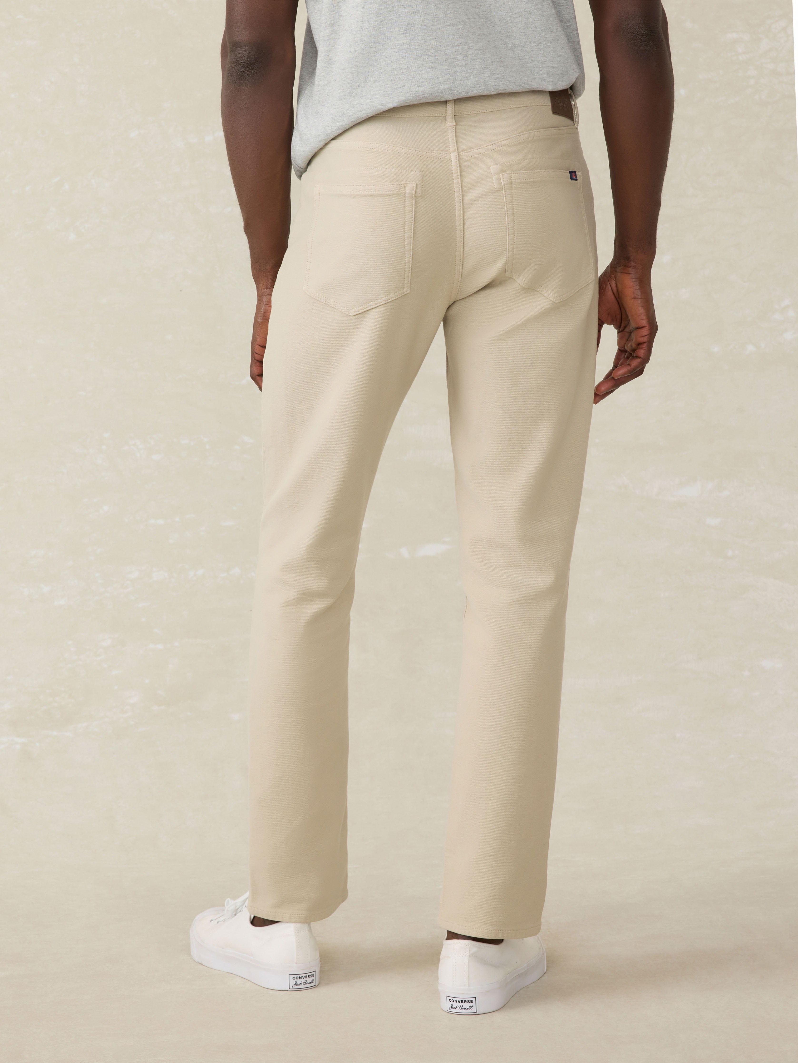 Stretch Terry 5-Pocket Athletic Fit Pant - Stone