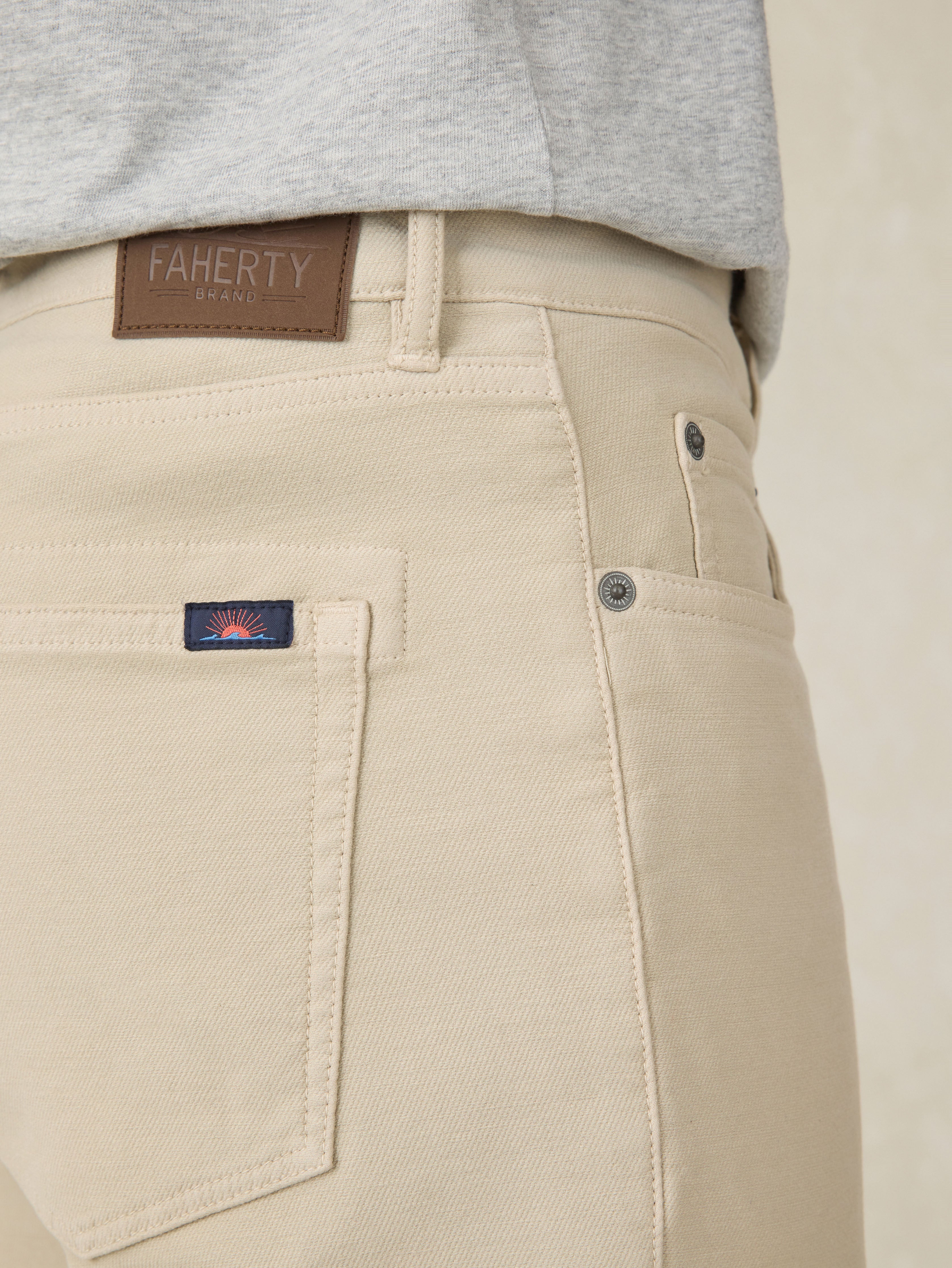 Stretch Terry 5-Pocket Athletic Fit Pant - Stone