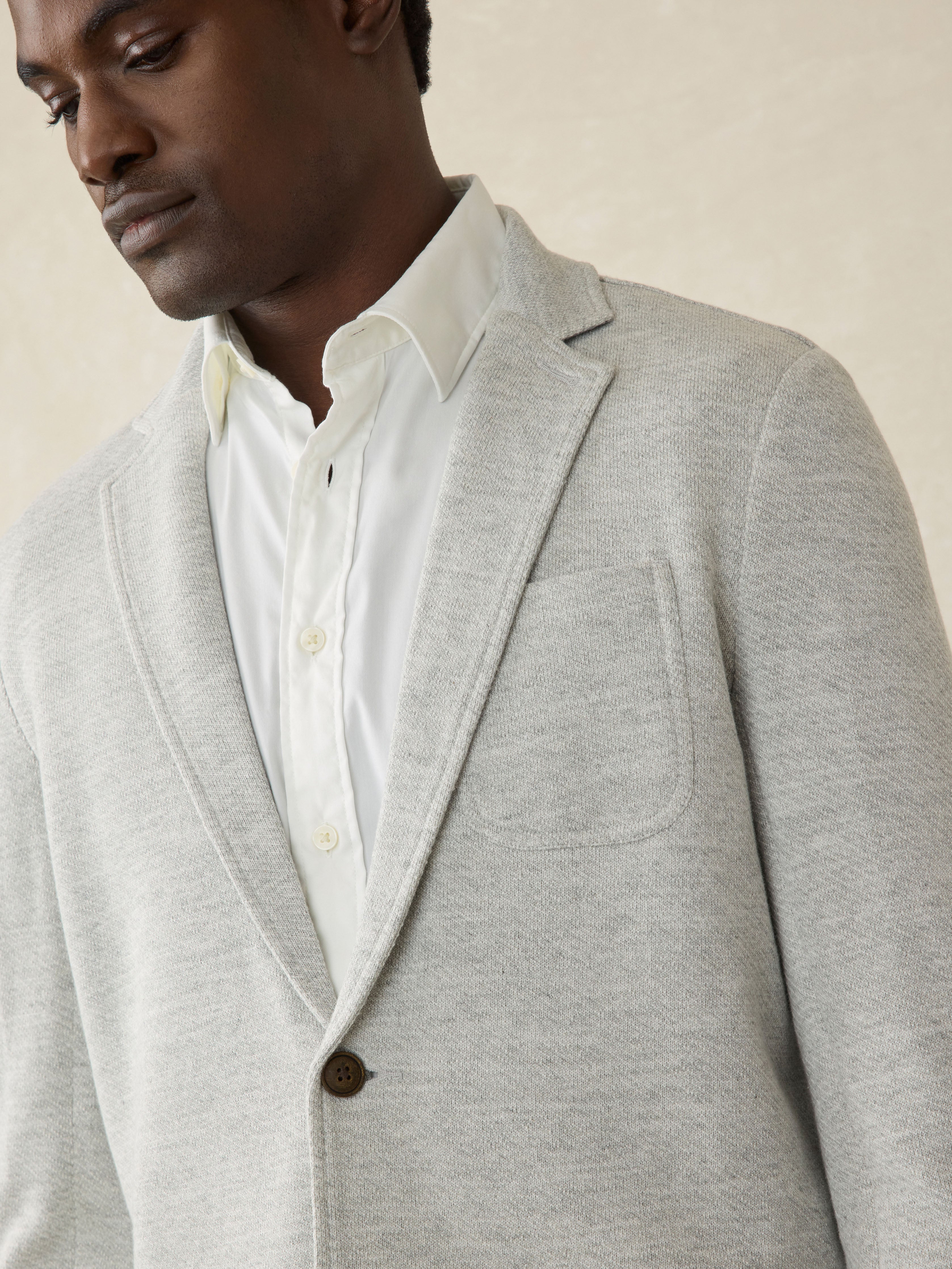 Inlet Knit Blazer - Heather Grey