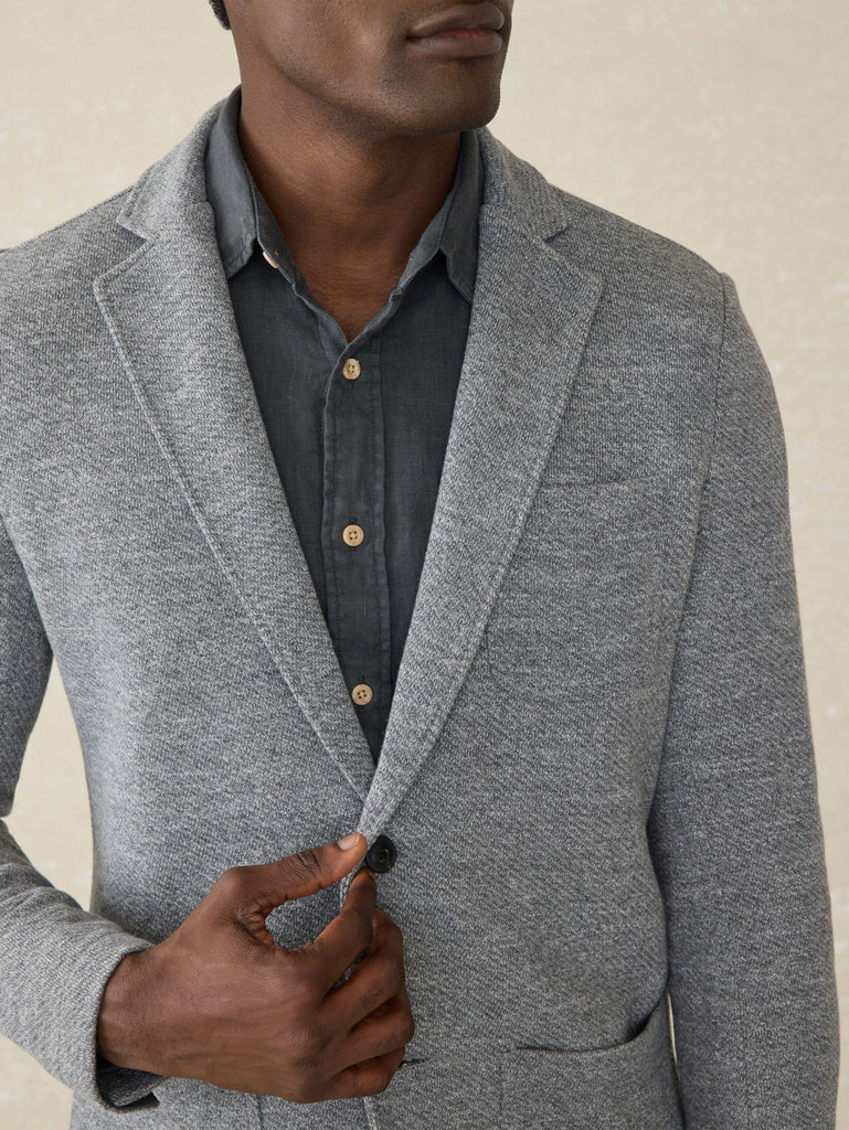 Inlet Knit Blazer - Medium Grey Melange